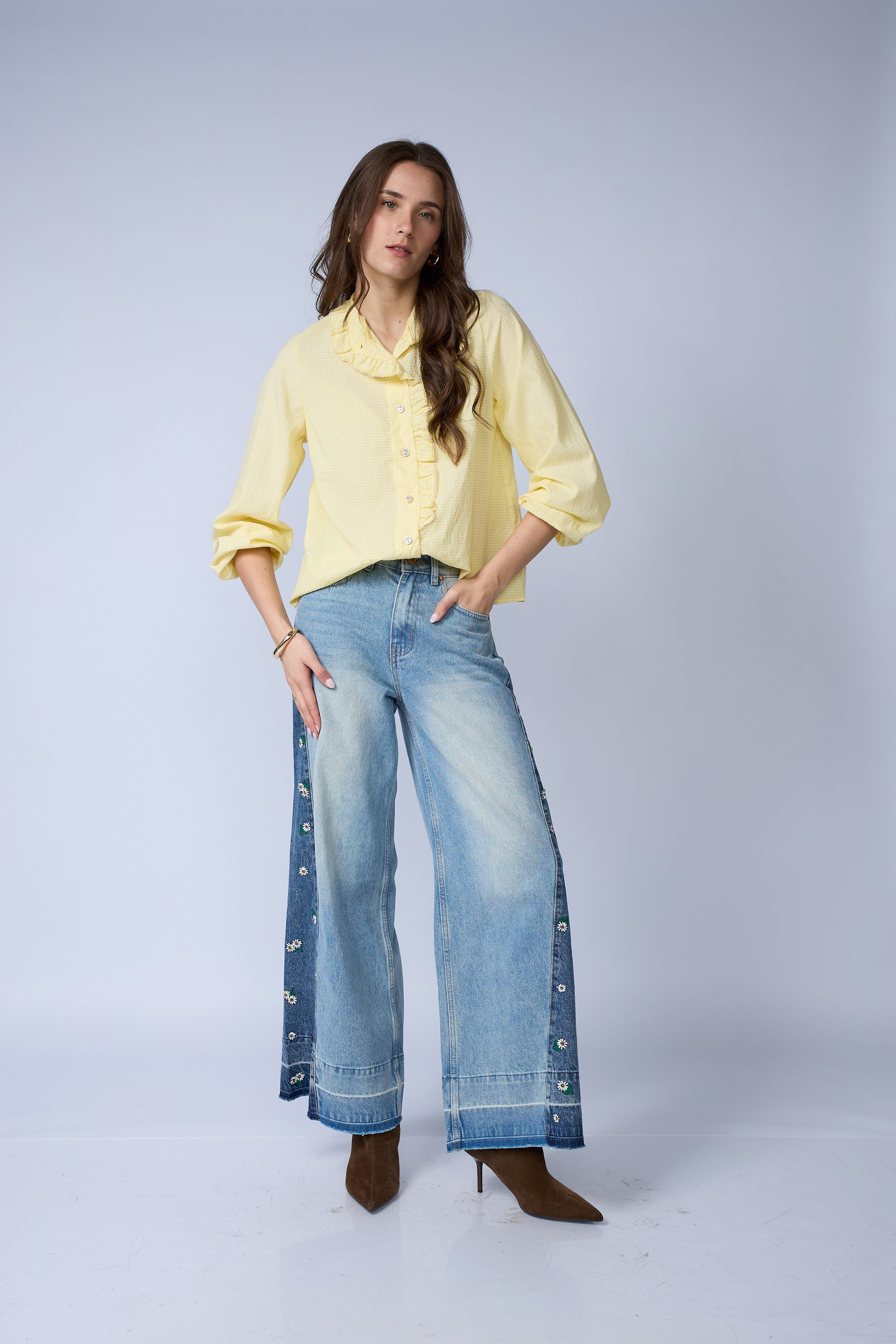 Blusa Cuadros Vuelos
