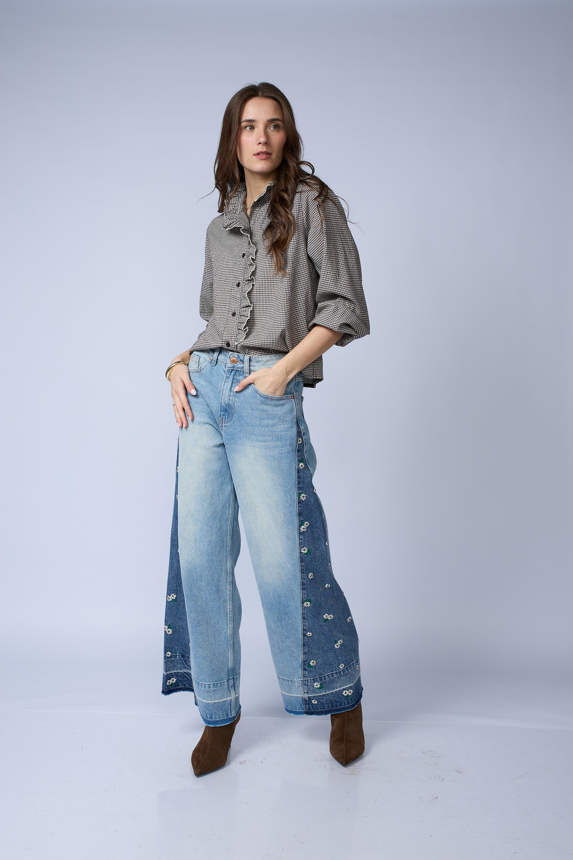 Blusa Cuadros Vuelos