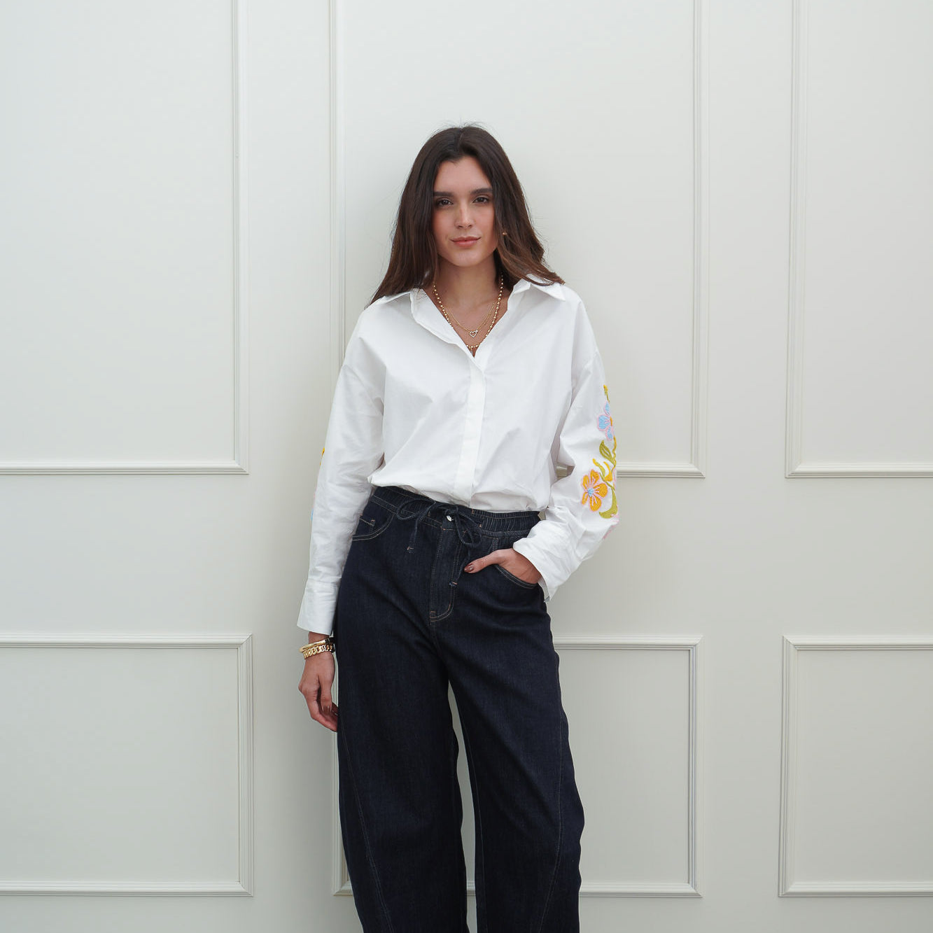 Blusa Flores Bordadas