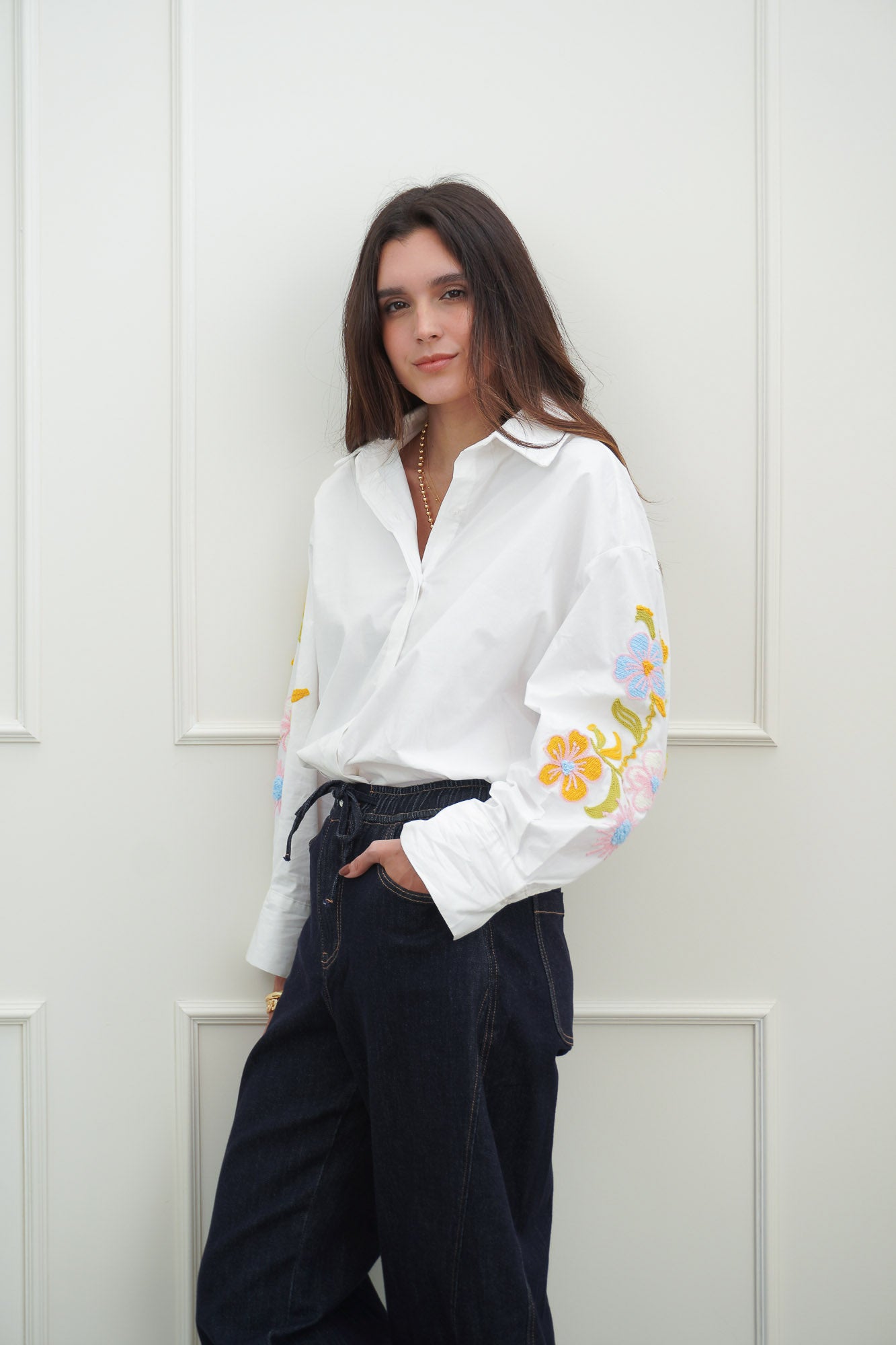 Blusa Flores Bordadas