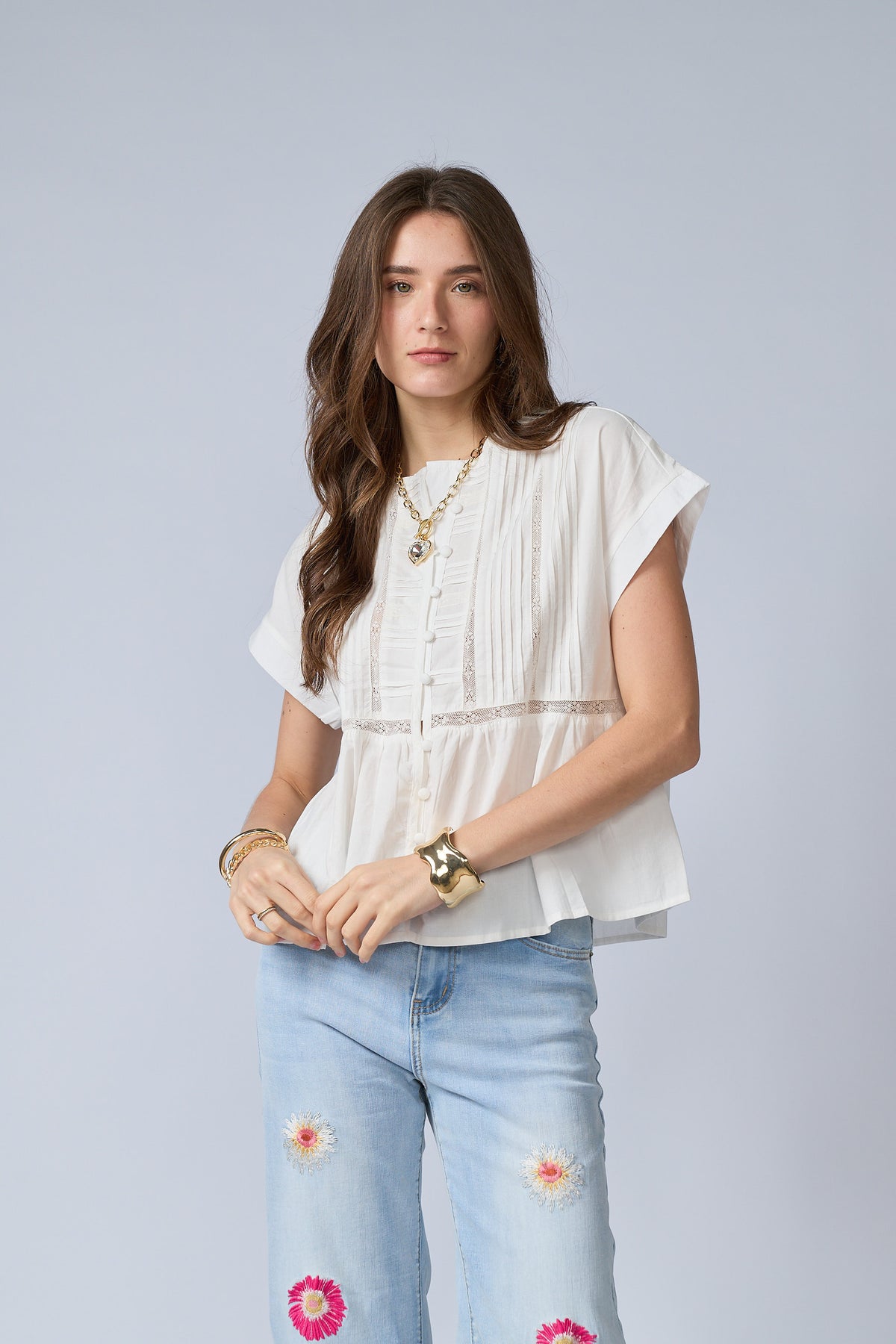 Blusa Pechera Calada