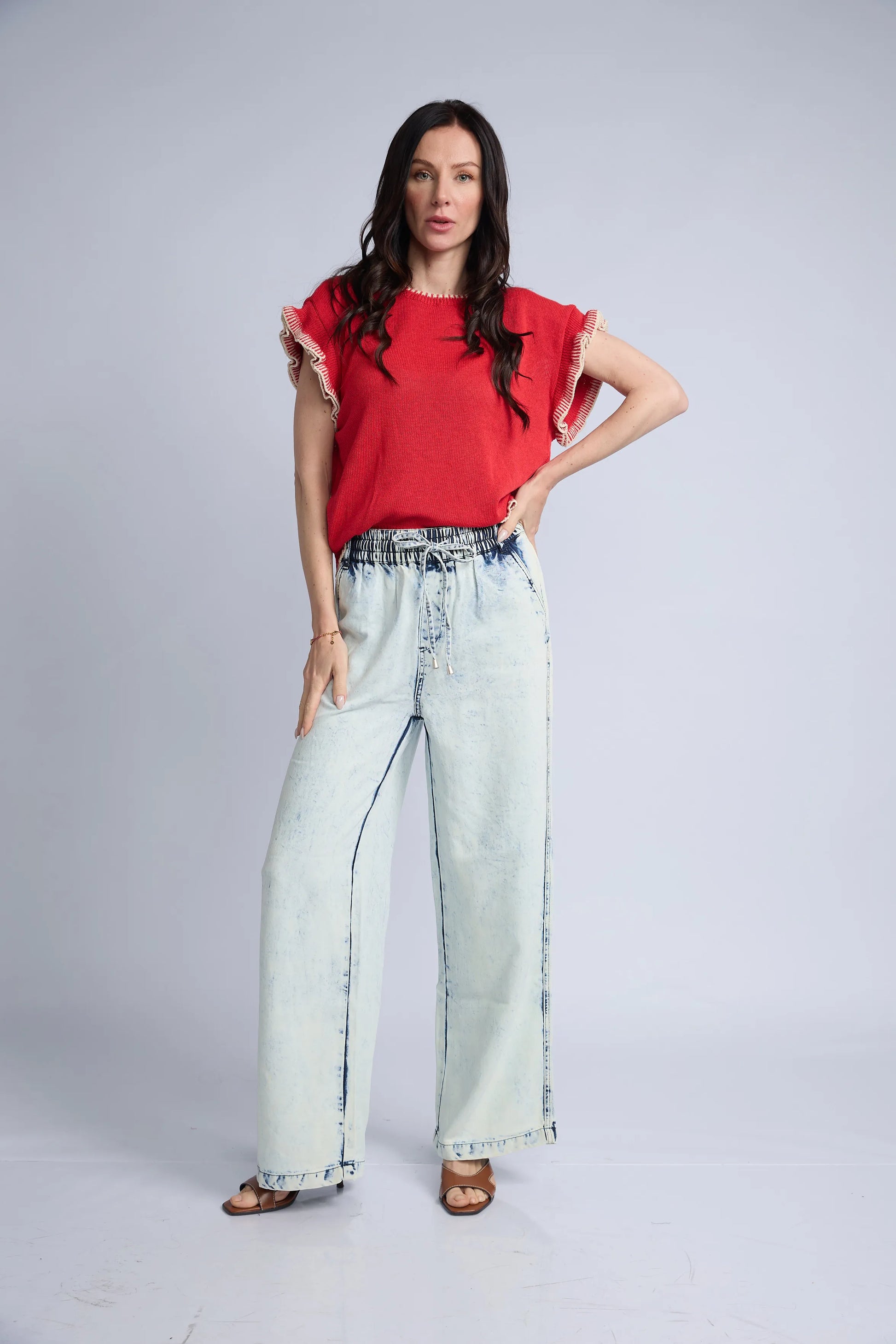 Blusa Punto Manga Volante