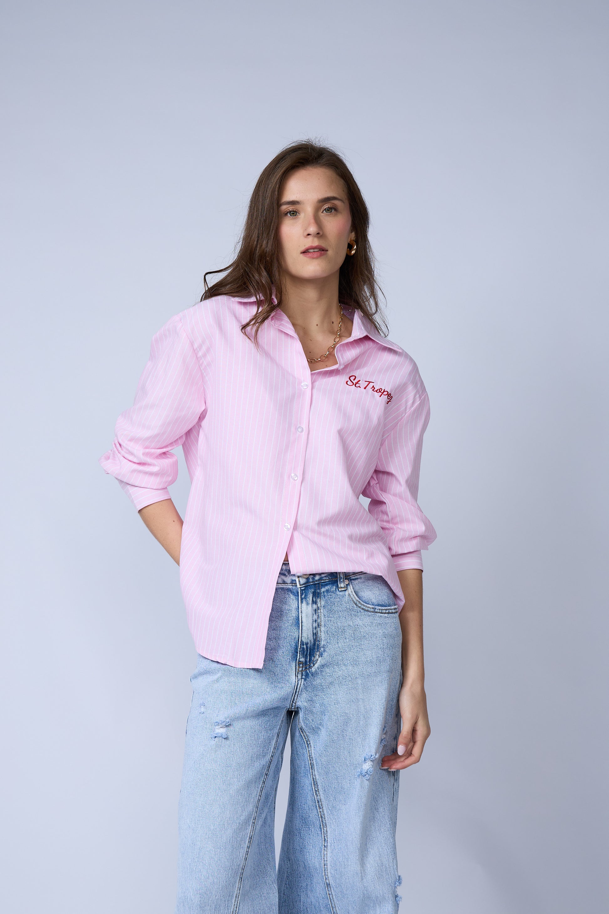 Blusa Rayas Bordado
