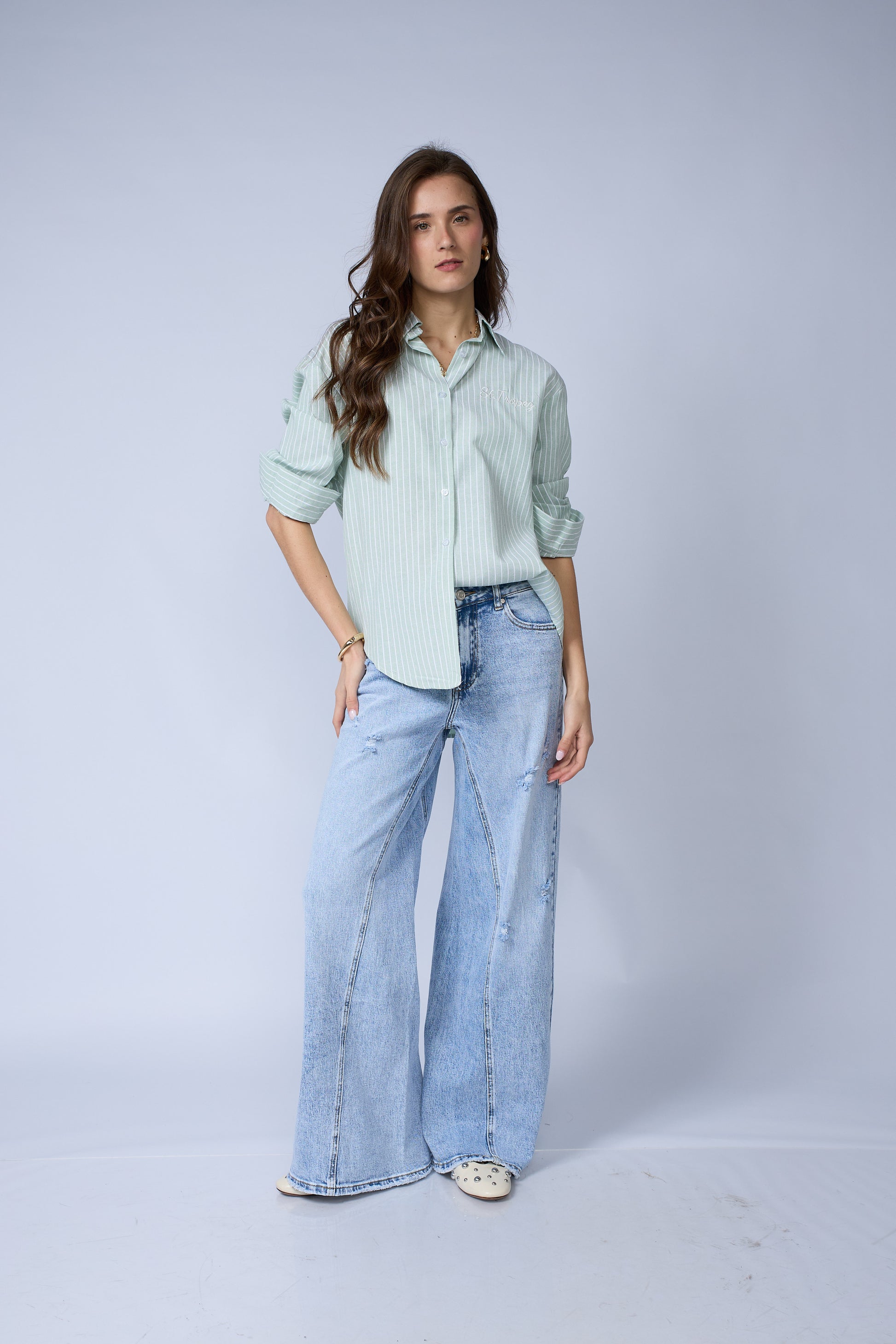 Blusa Rayas Bordado