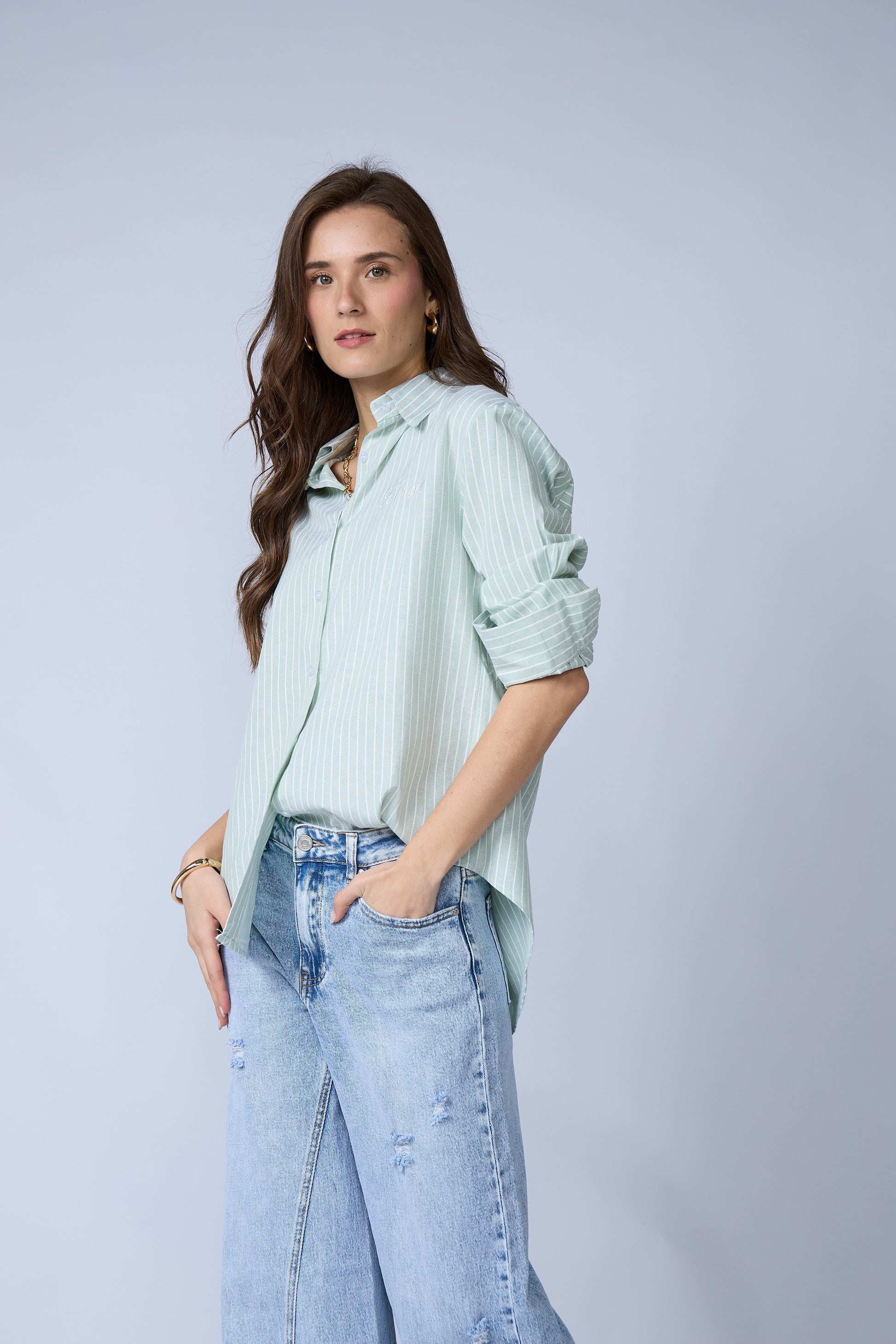 Blusa Rayas Bordado