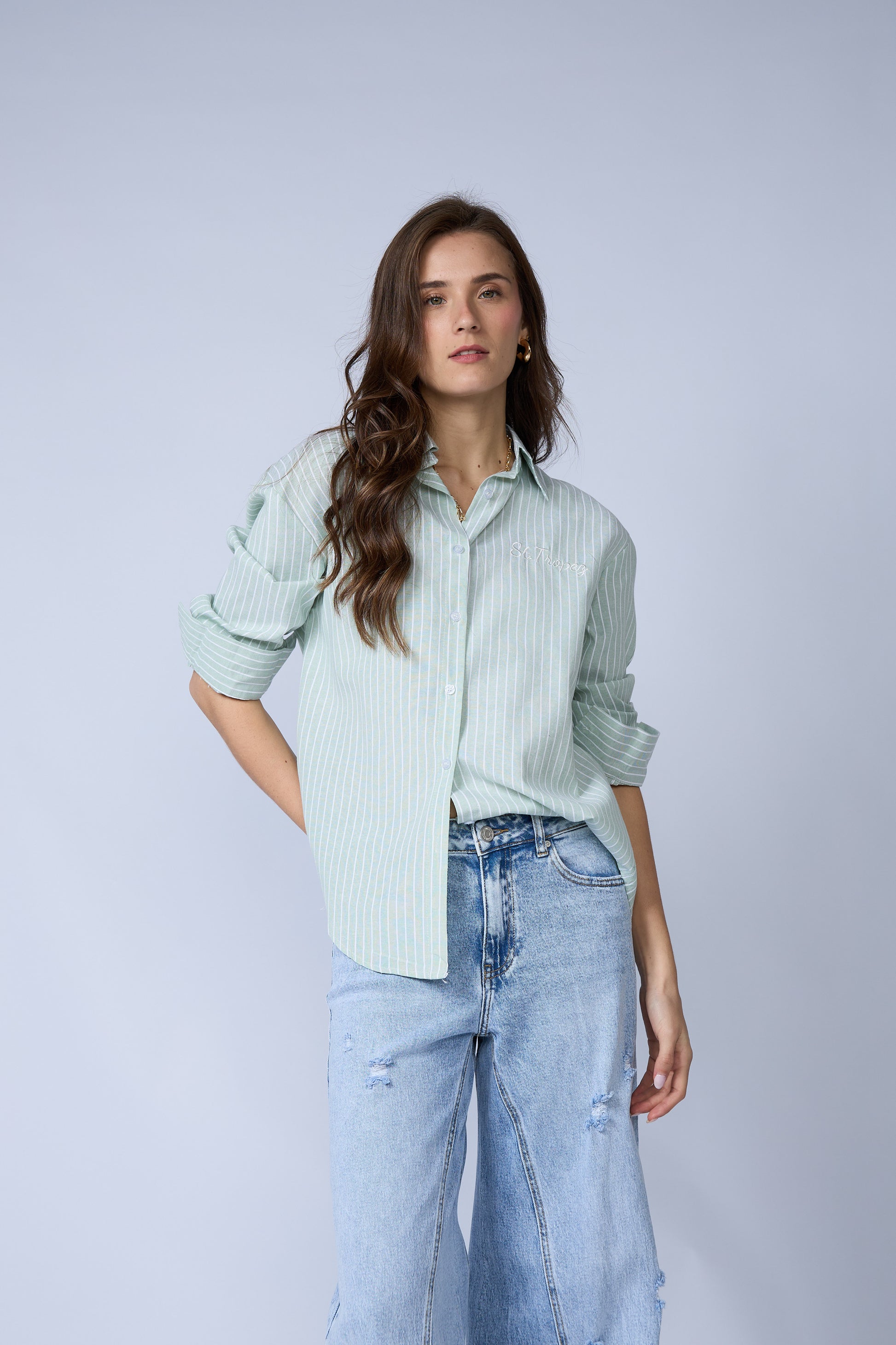 Blusa Rayas Bordado