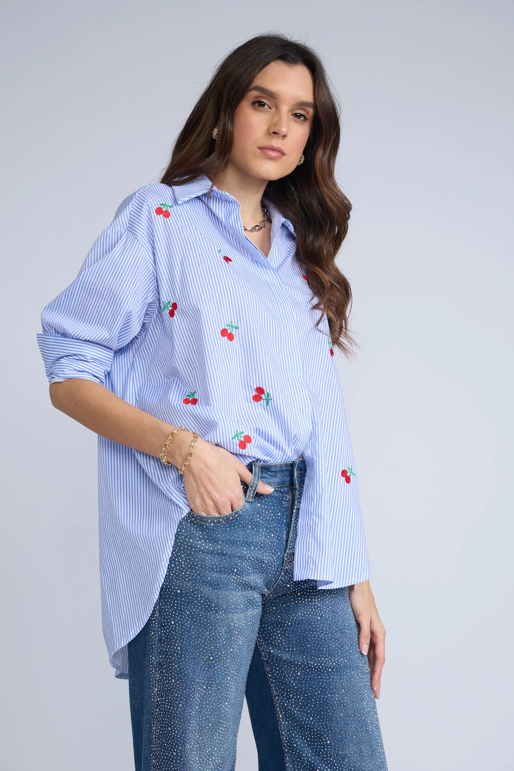 Blusa Rayas Cereza