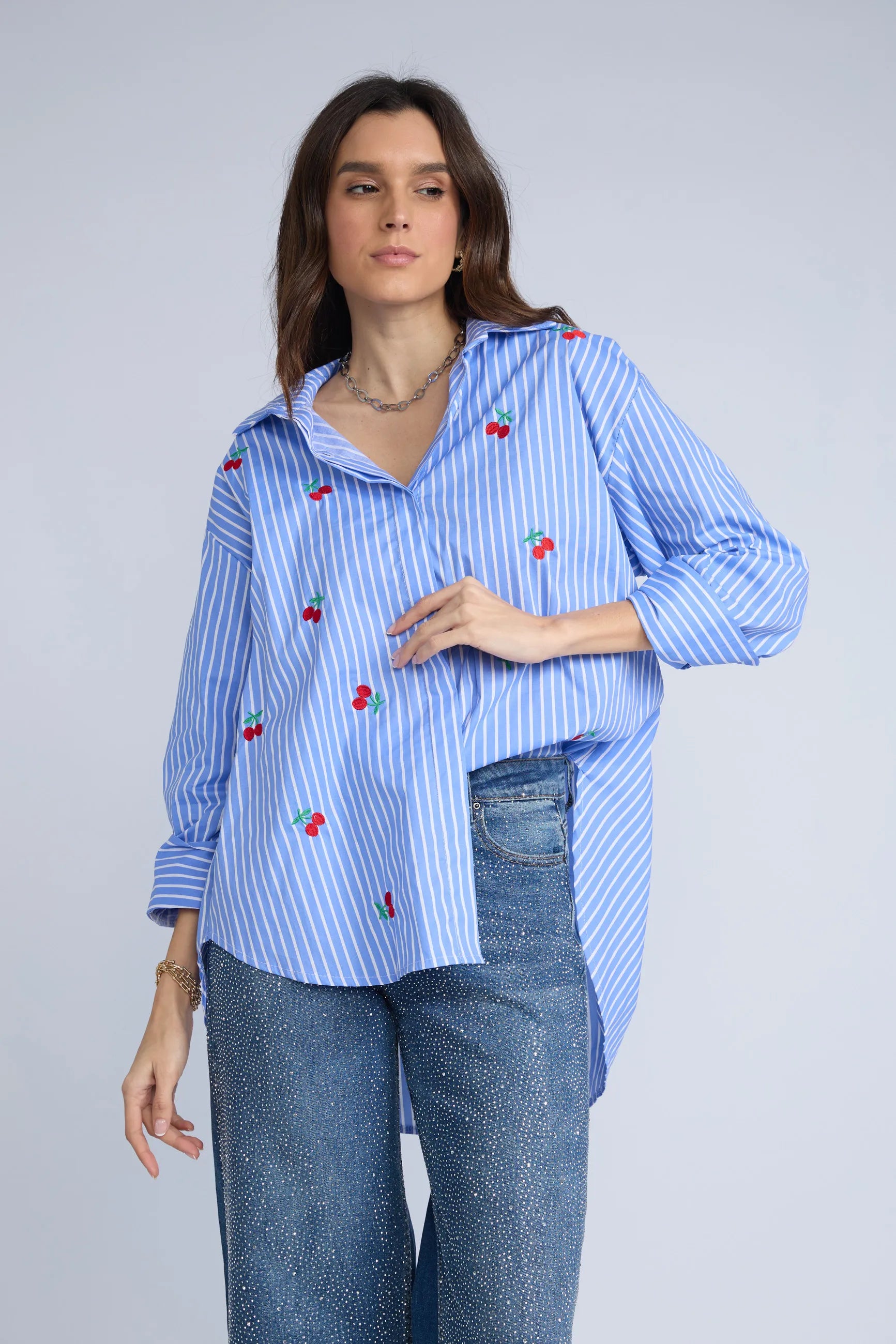 Blusa Rayas Cereza