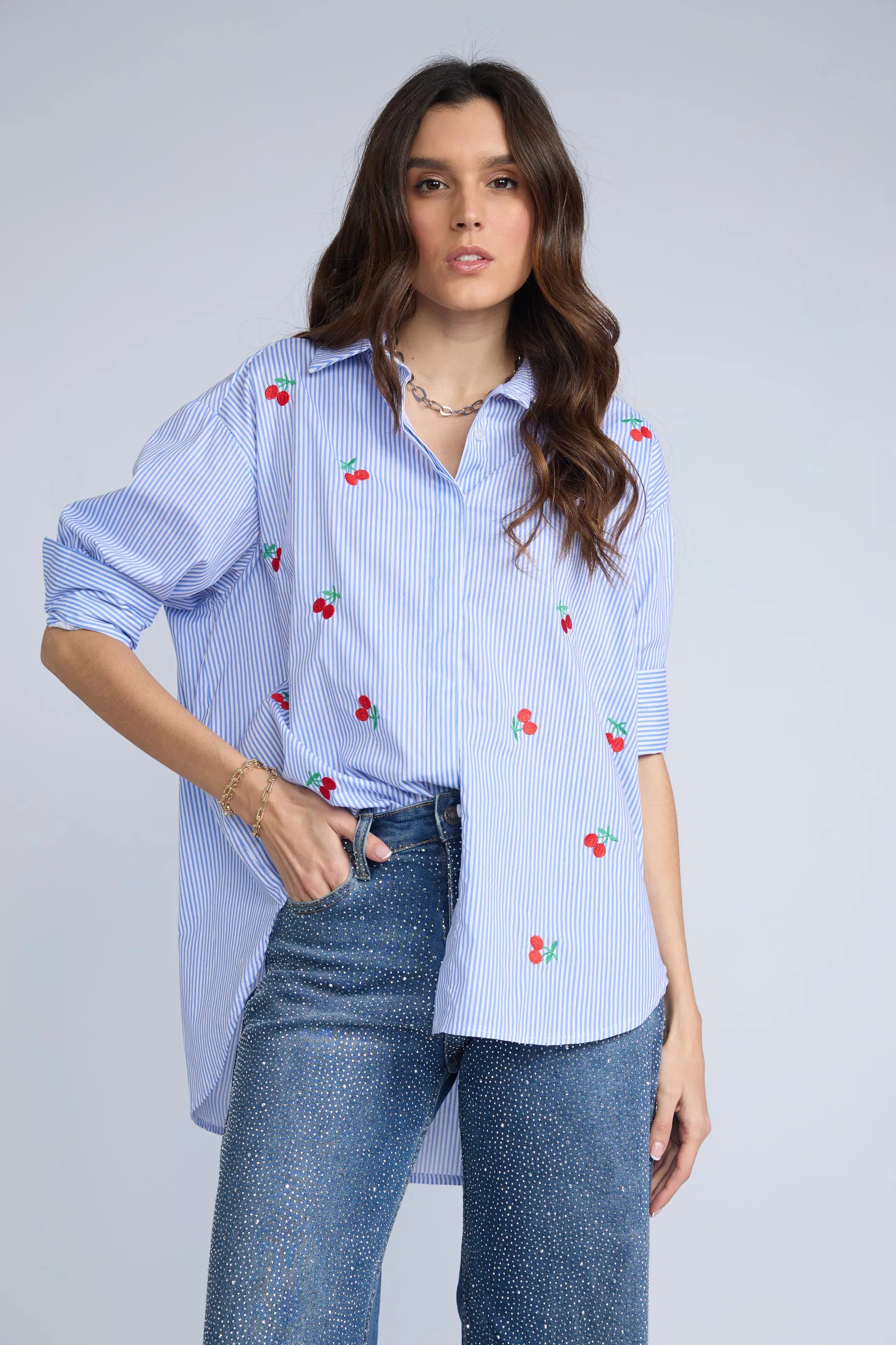 Blusa Rayas Cereza