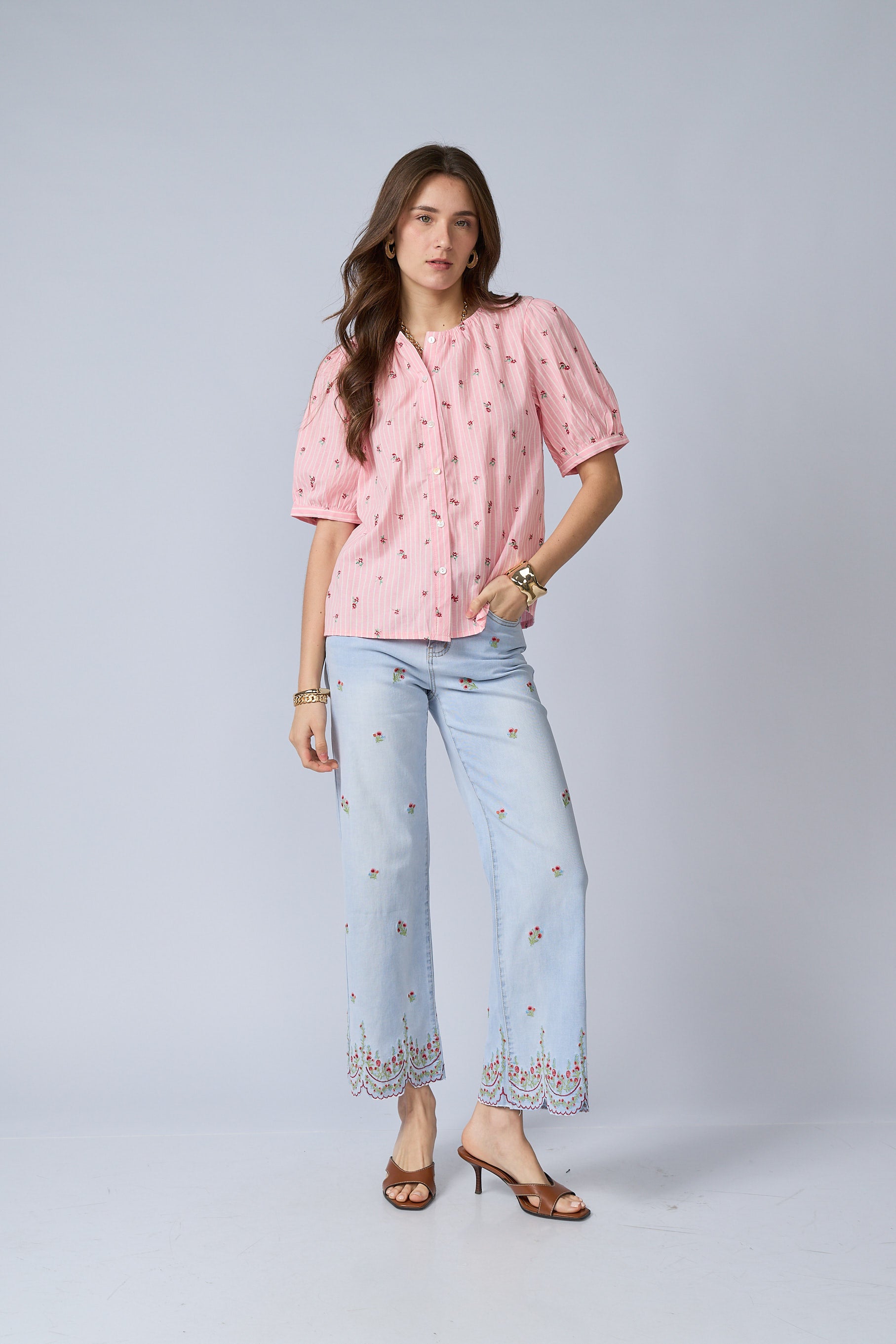 Blusa Rayas Flores