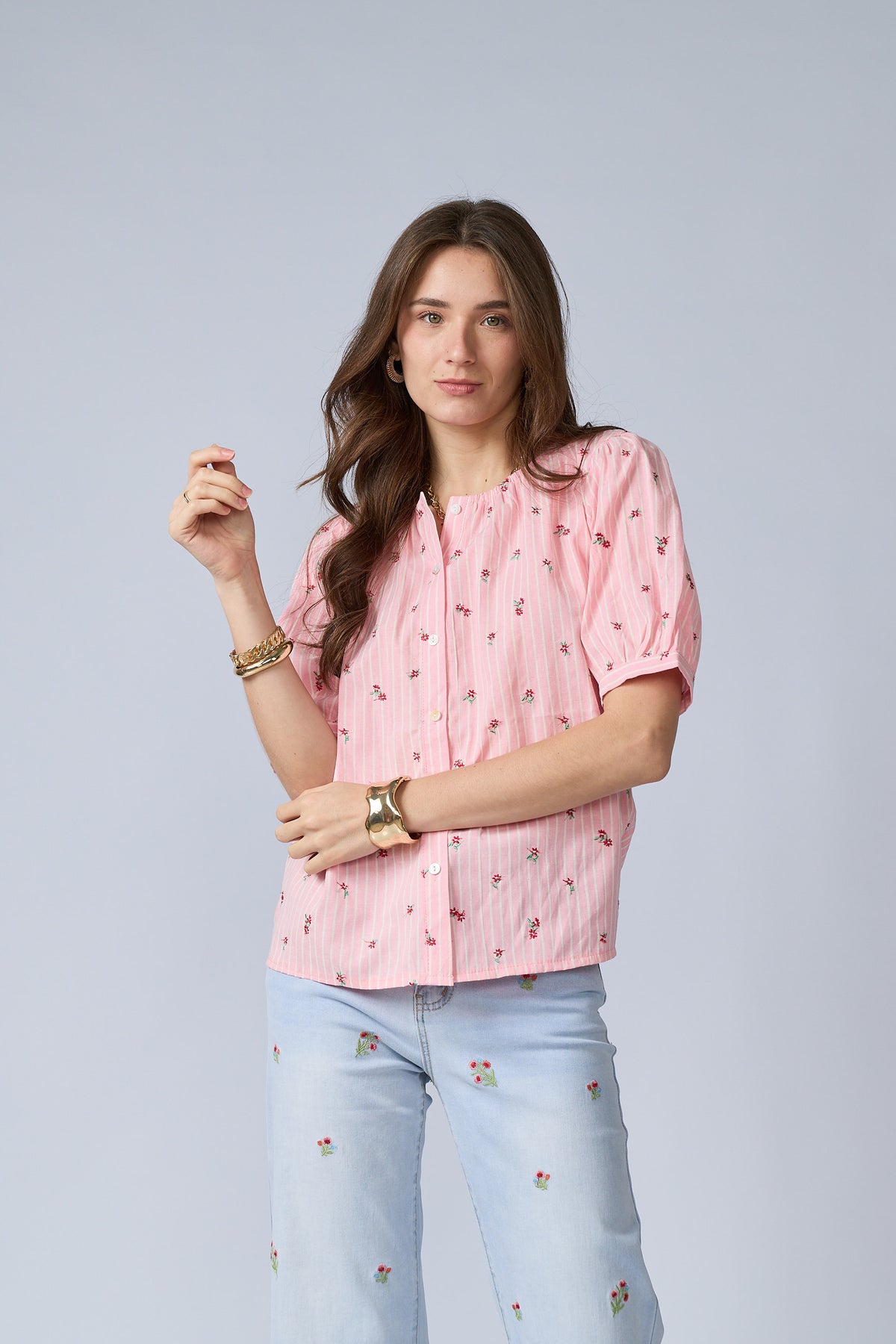Blusa Rayas Flores