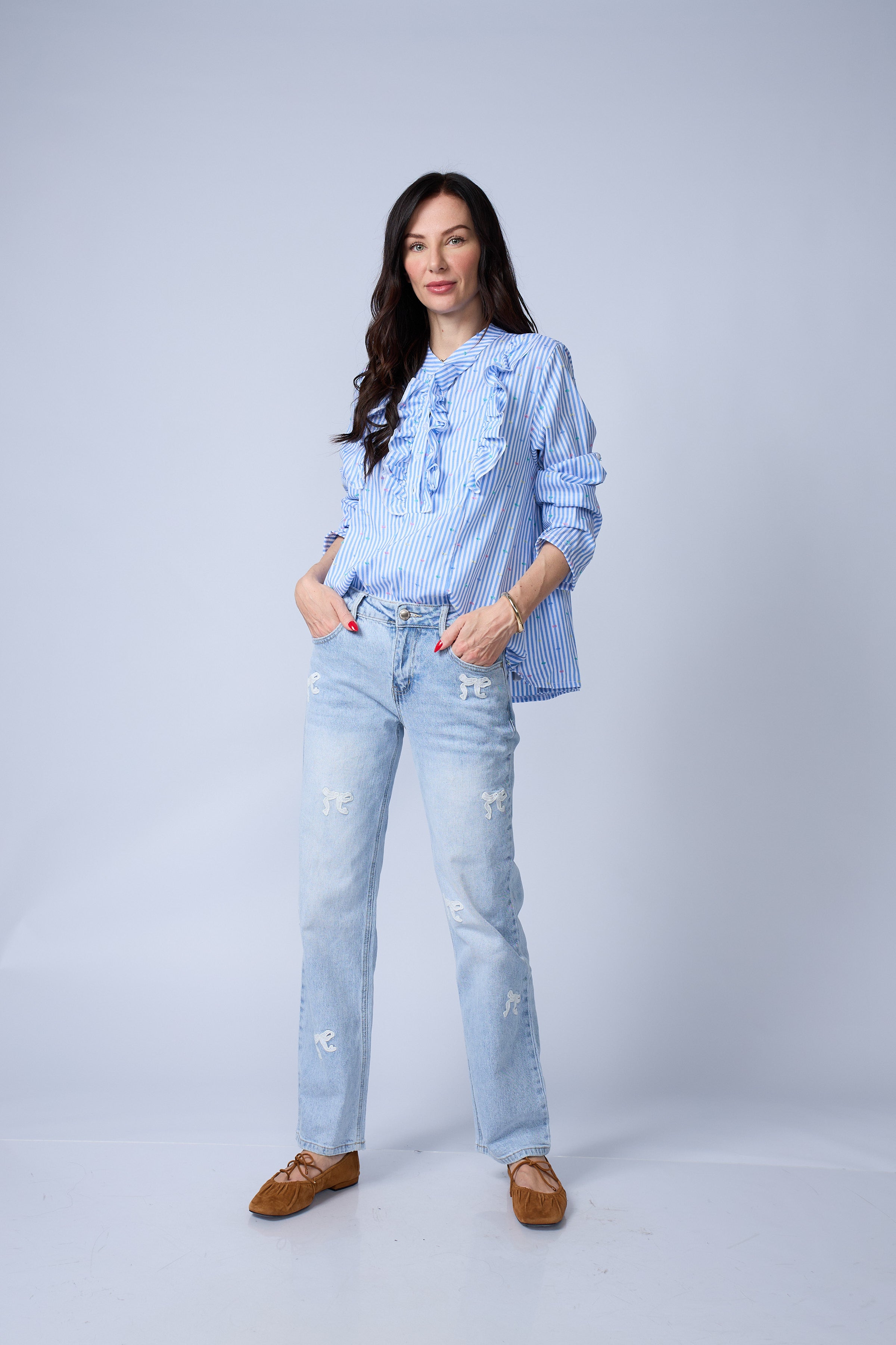 Blusa Rayas Vuelos Pechera