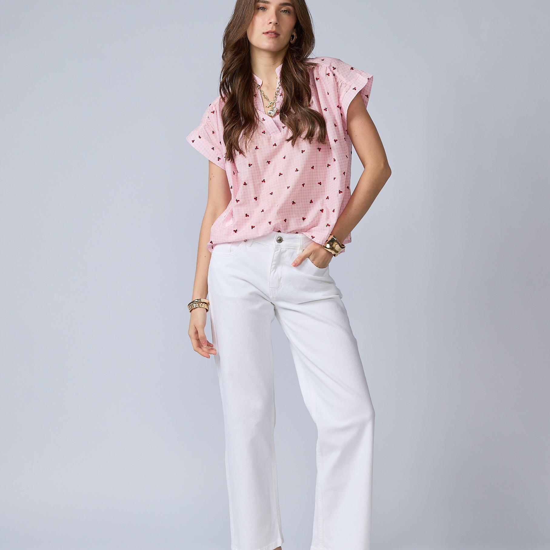 Blusa Vichy Cherries