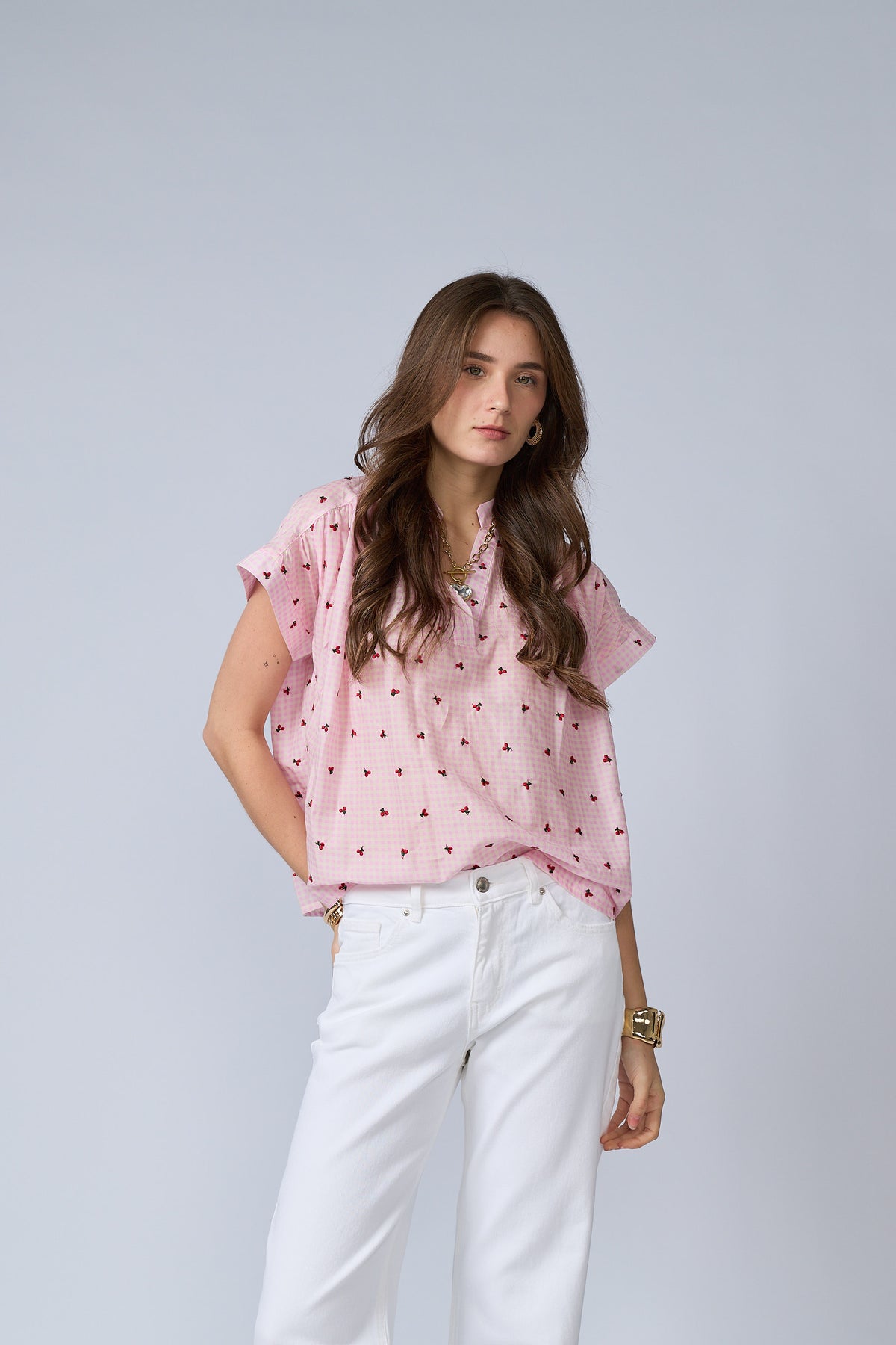 Blusa Vichy Cherries