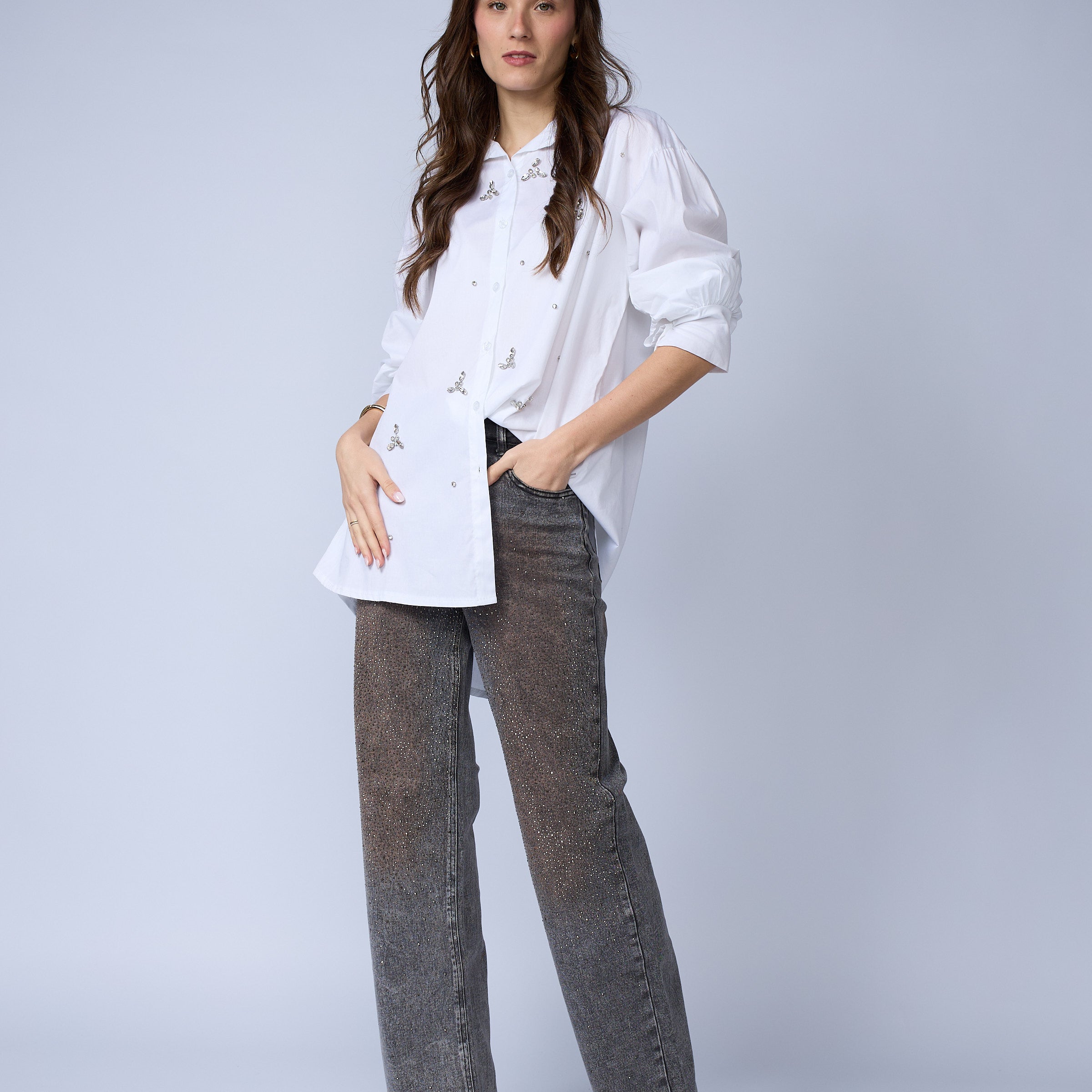 Blusa Aplicaciones Brillos