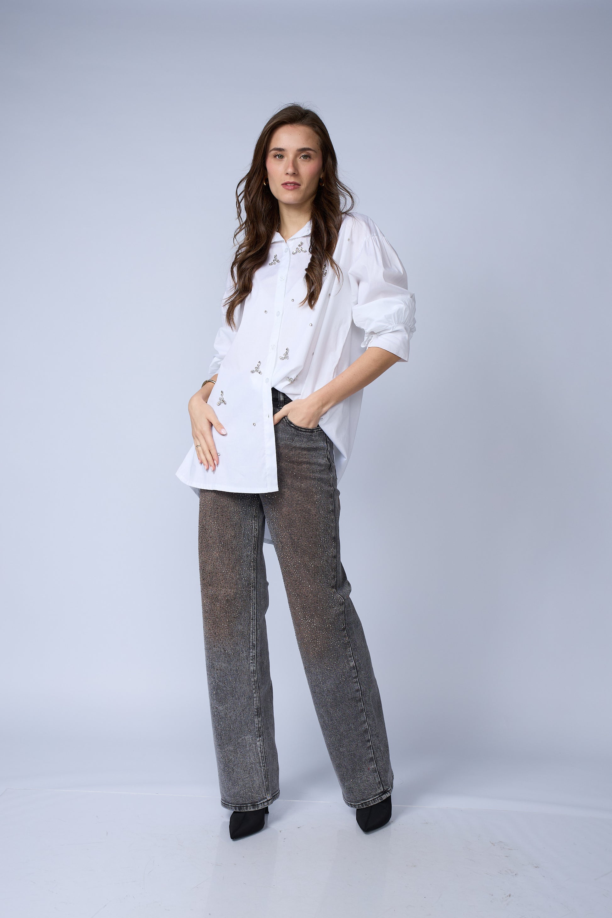 Blusa Aplicaciones Brillos