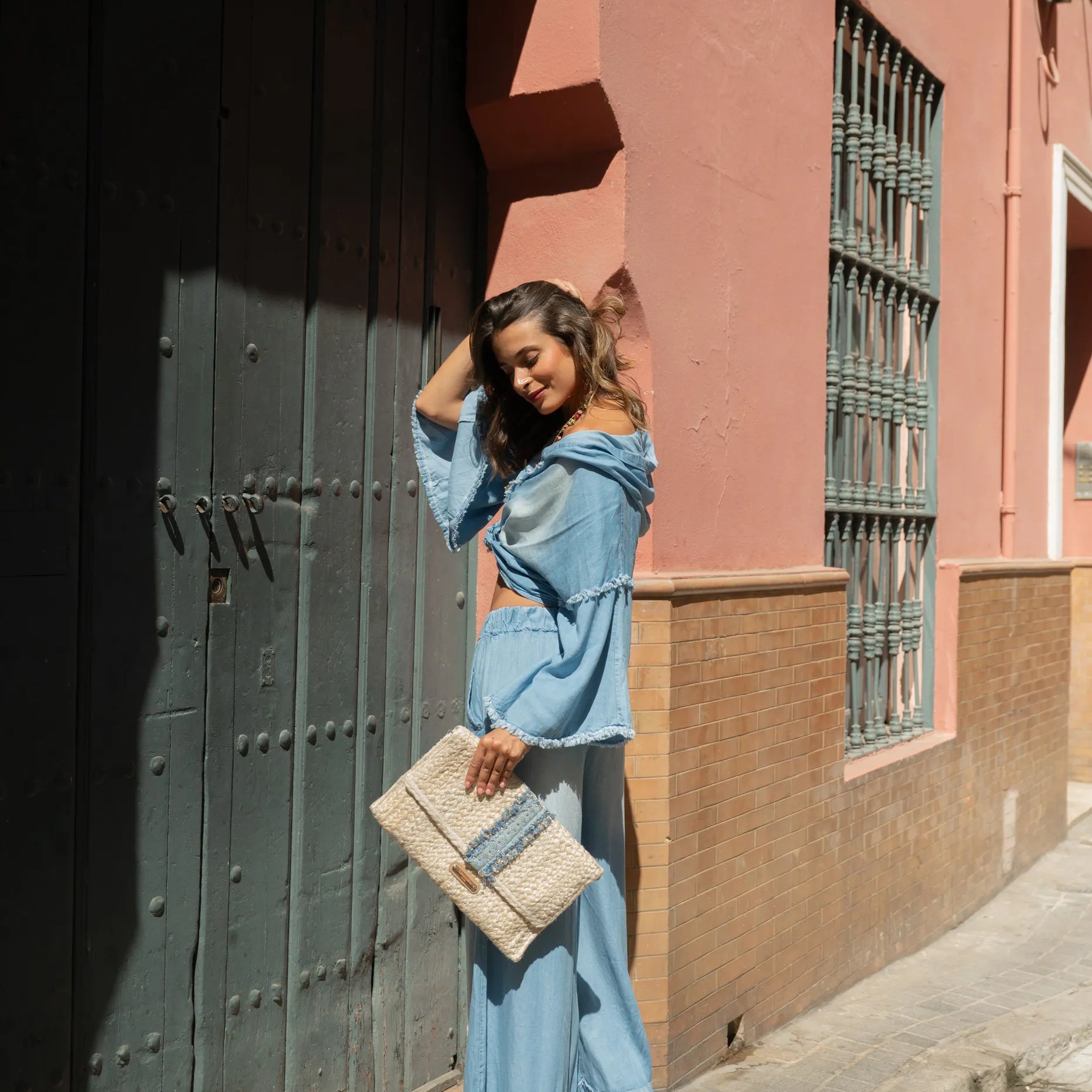 Blusa Denim Desflecada