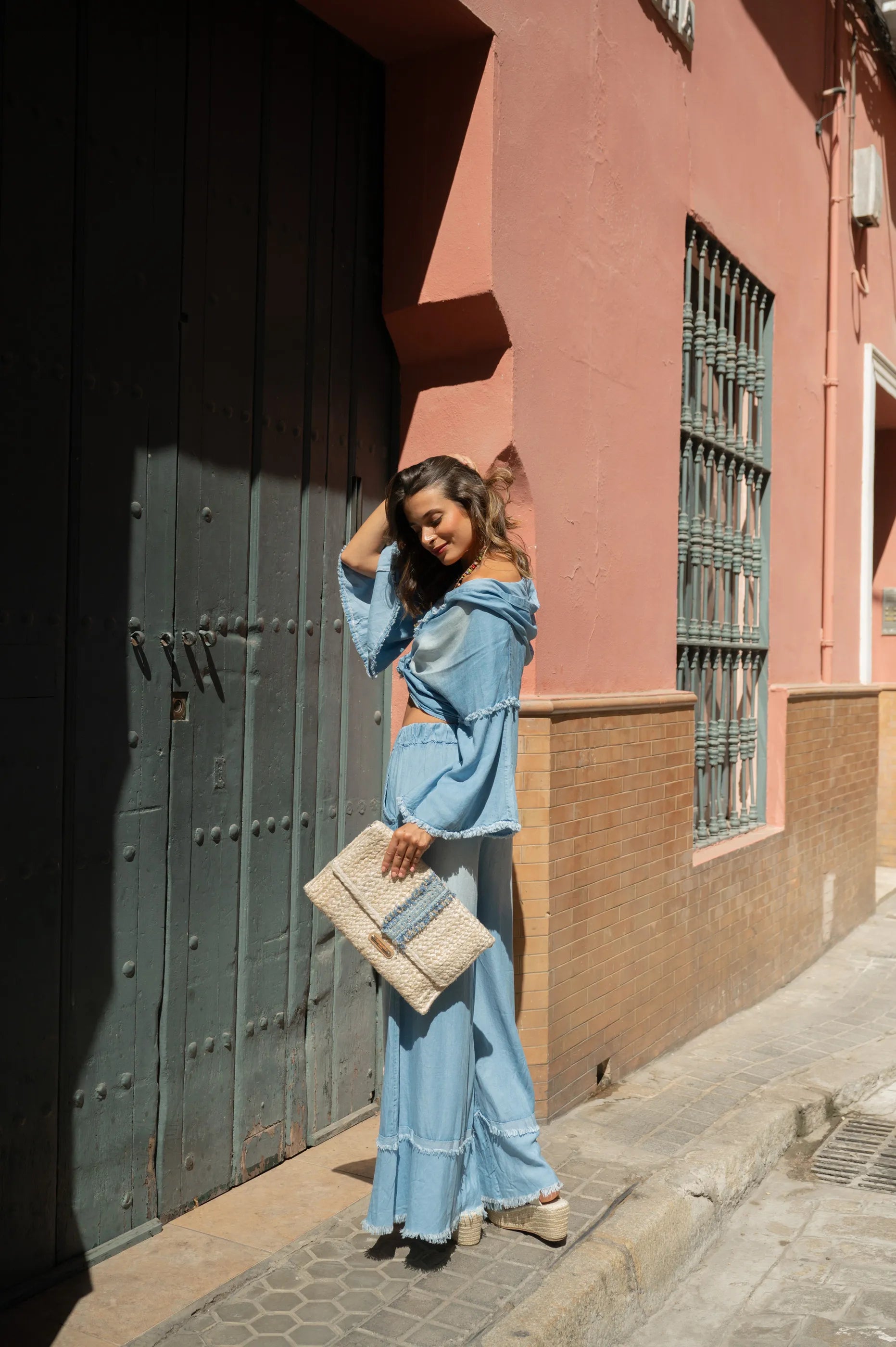 Blusa Denim Desflecada