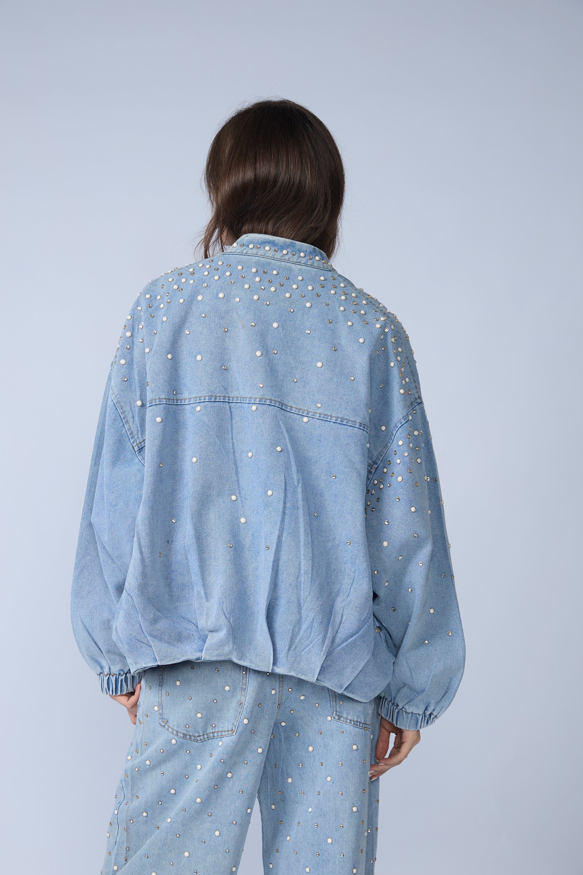 Bomber Denim Perlas