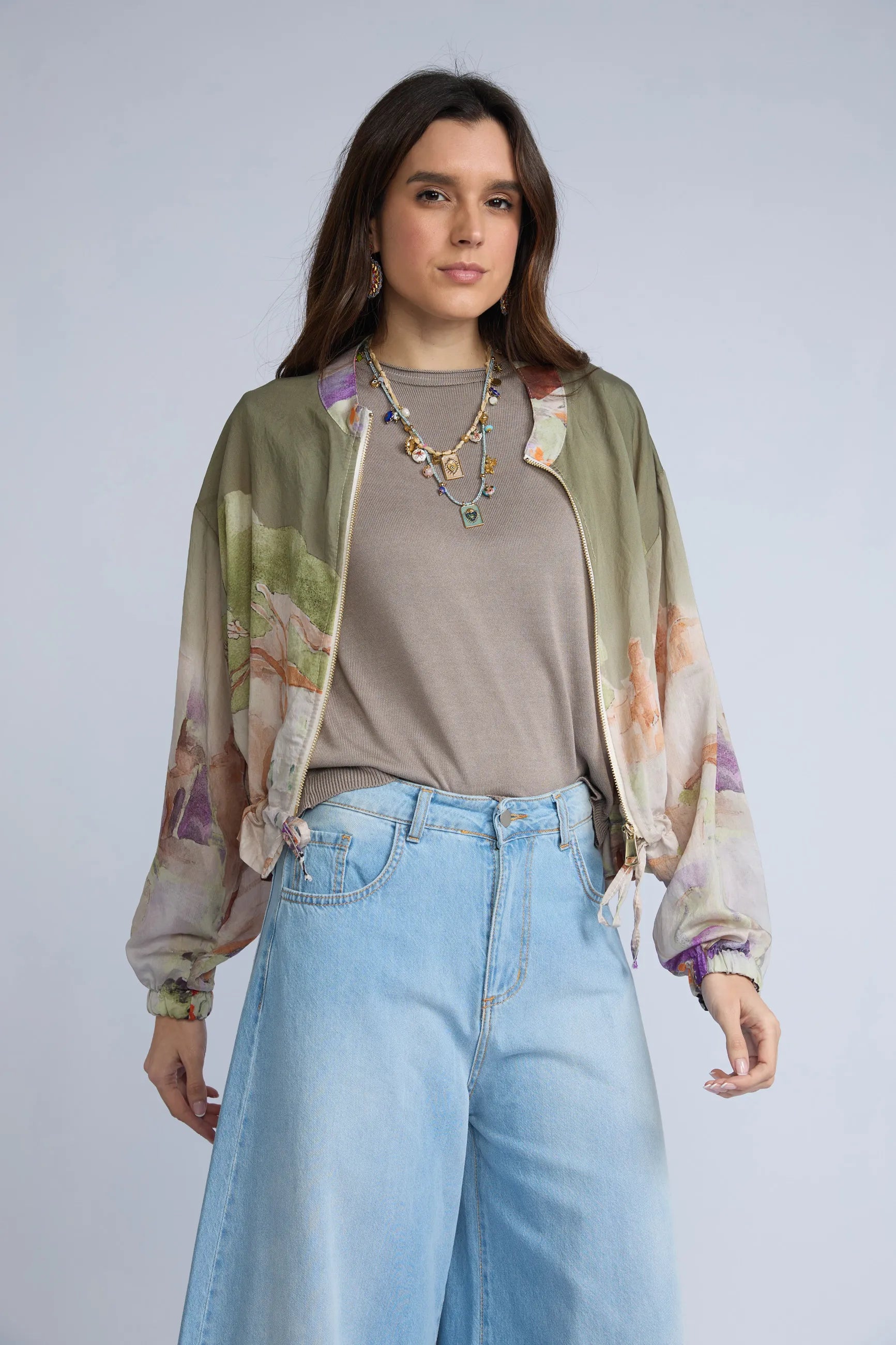 Bomber Transparente Estampada