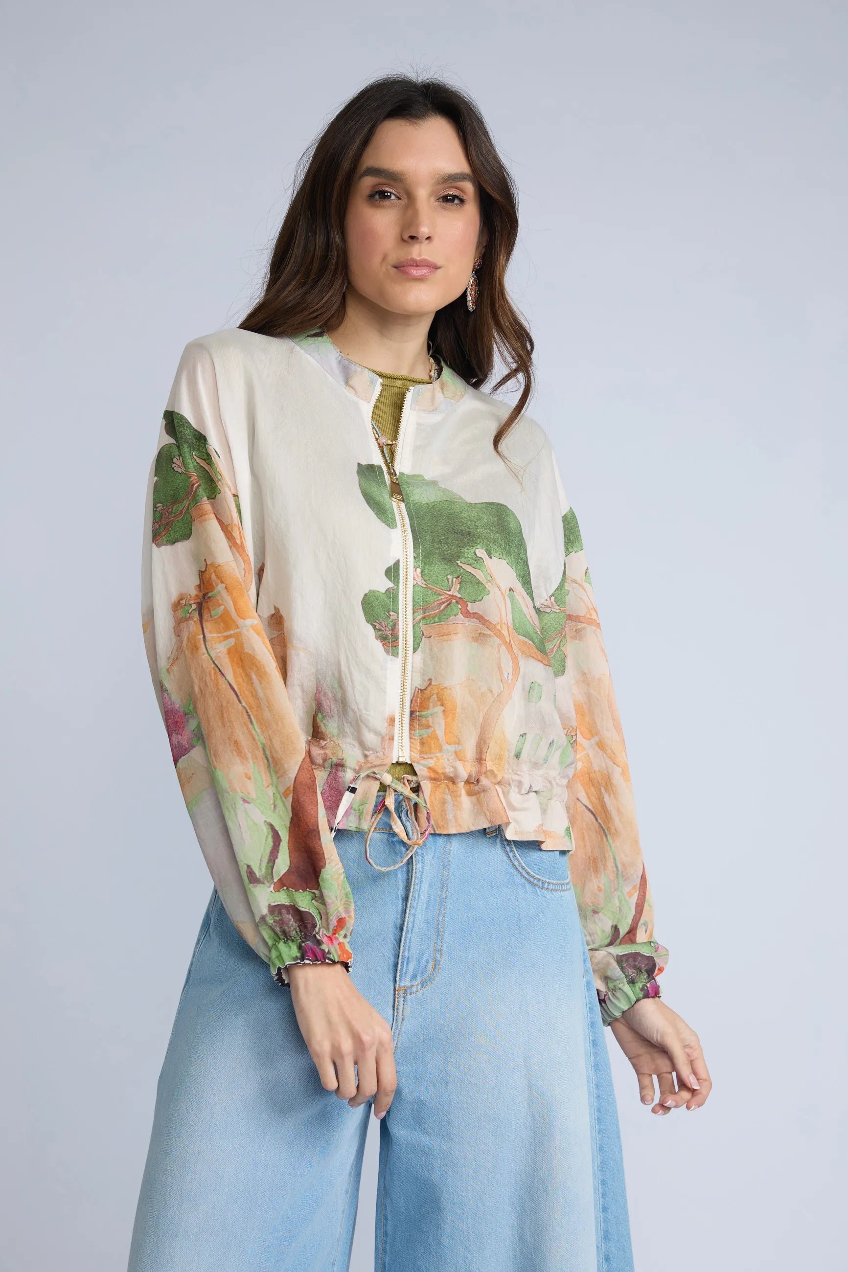 Bomber Transparente Estampada