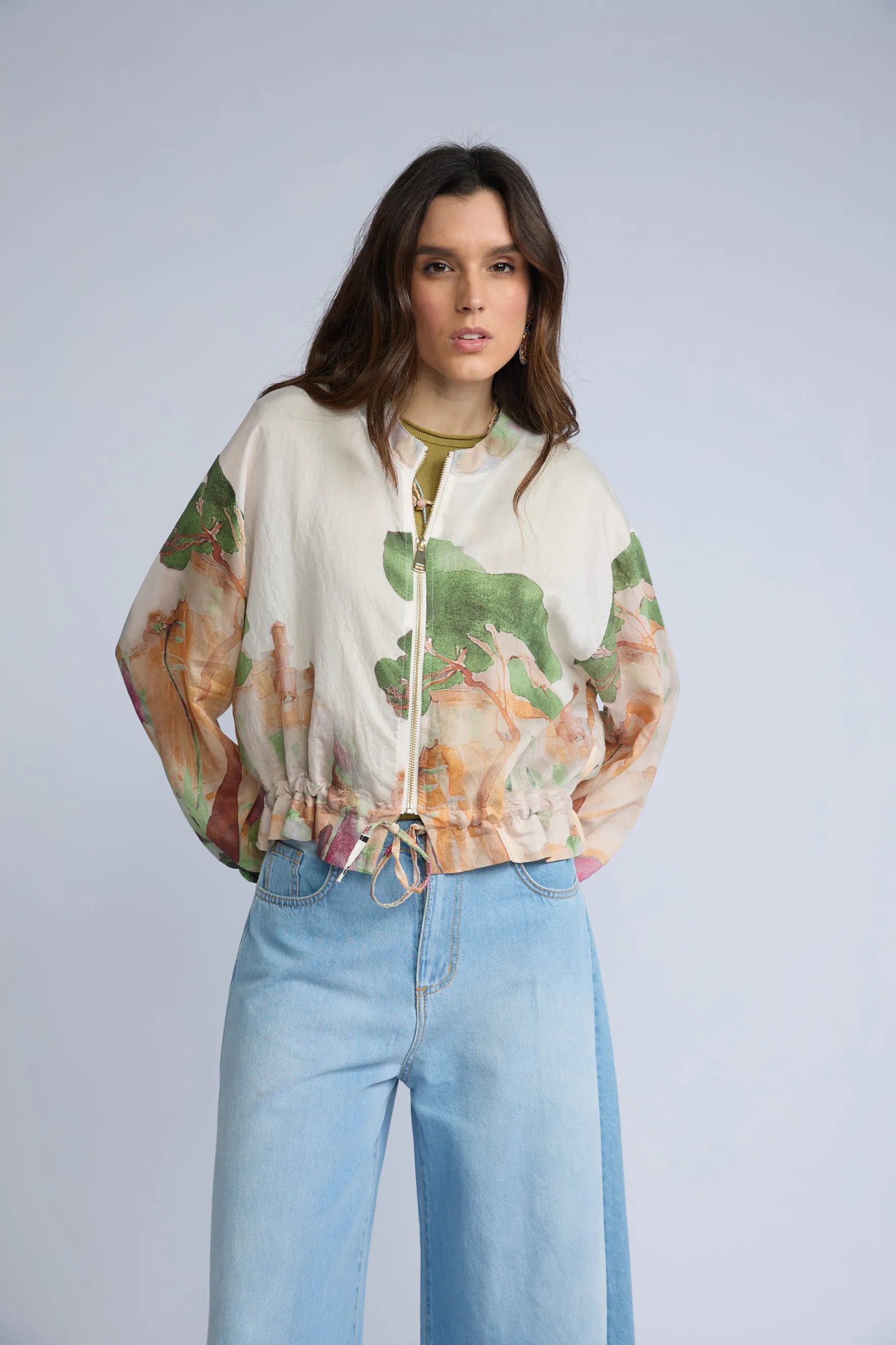 Bomber Transparente Estampada