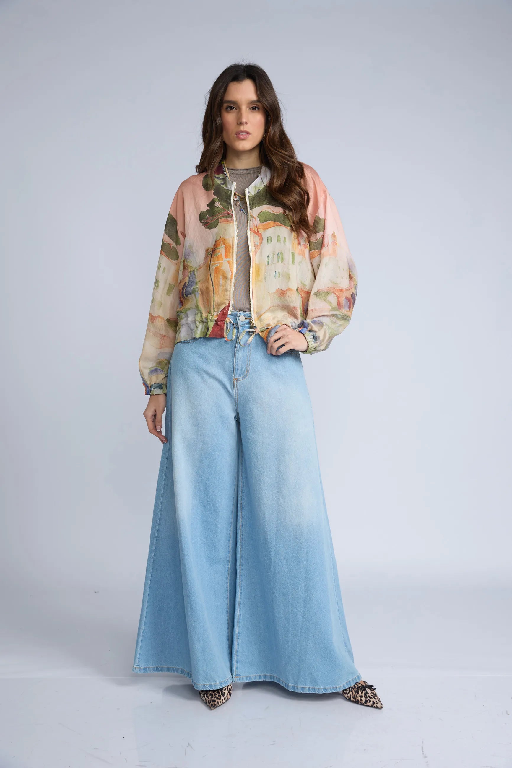 Bomber Transparente Estampada