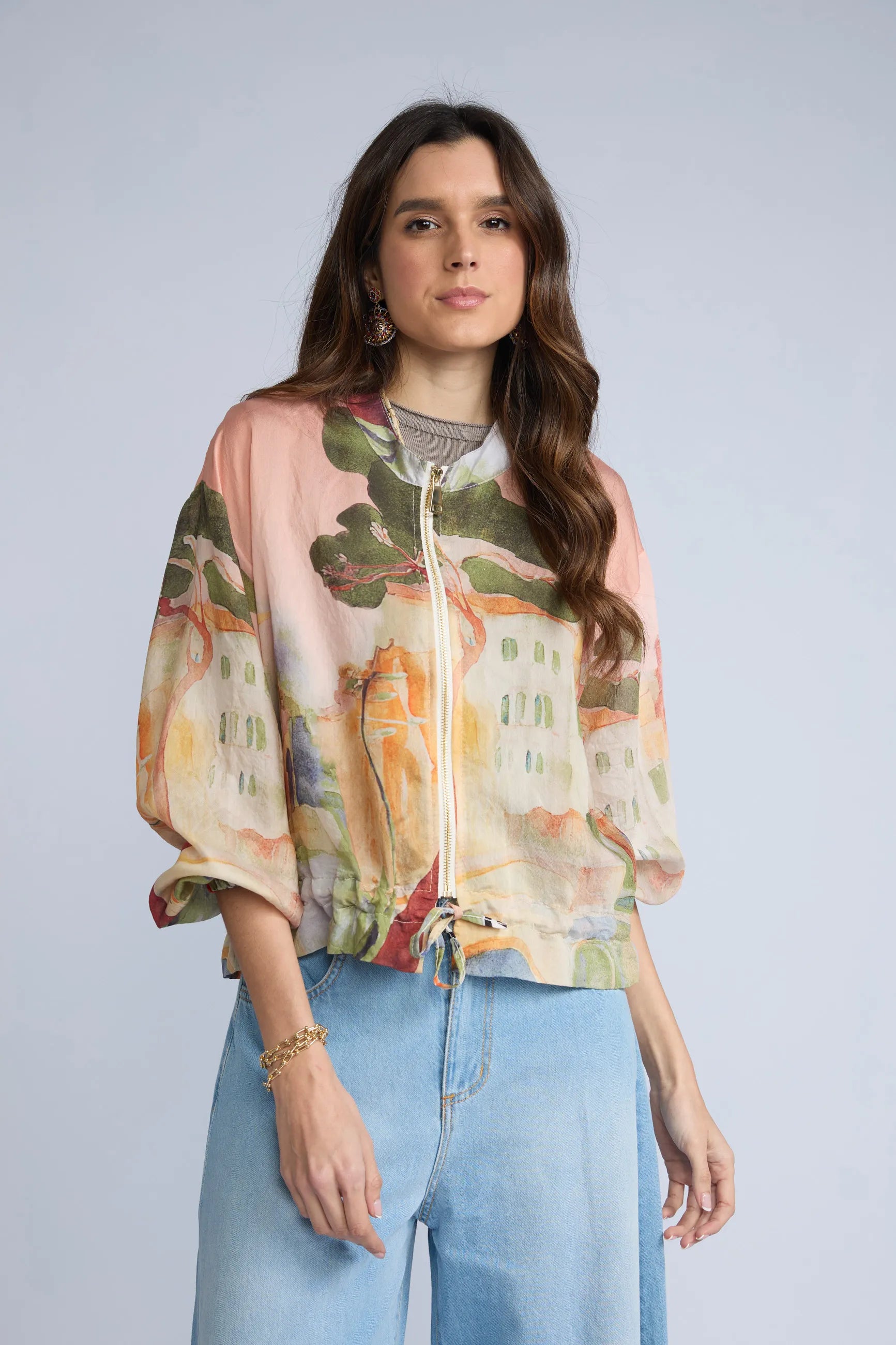 Bomber Transparente Estampada
