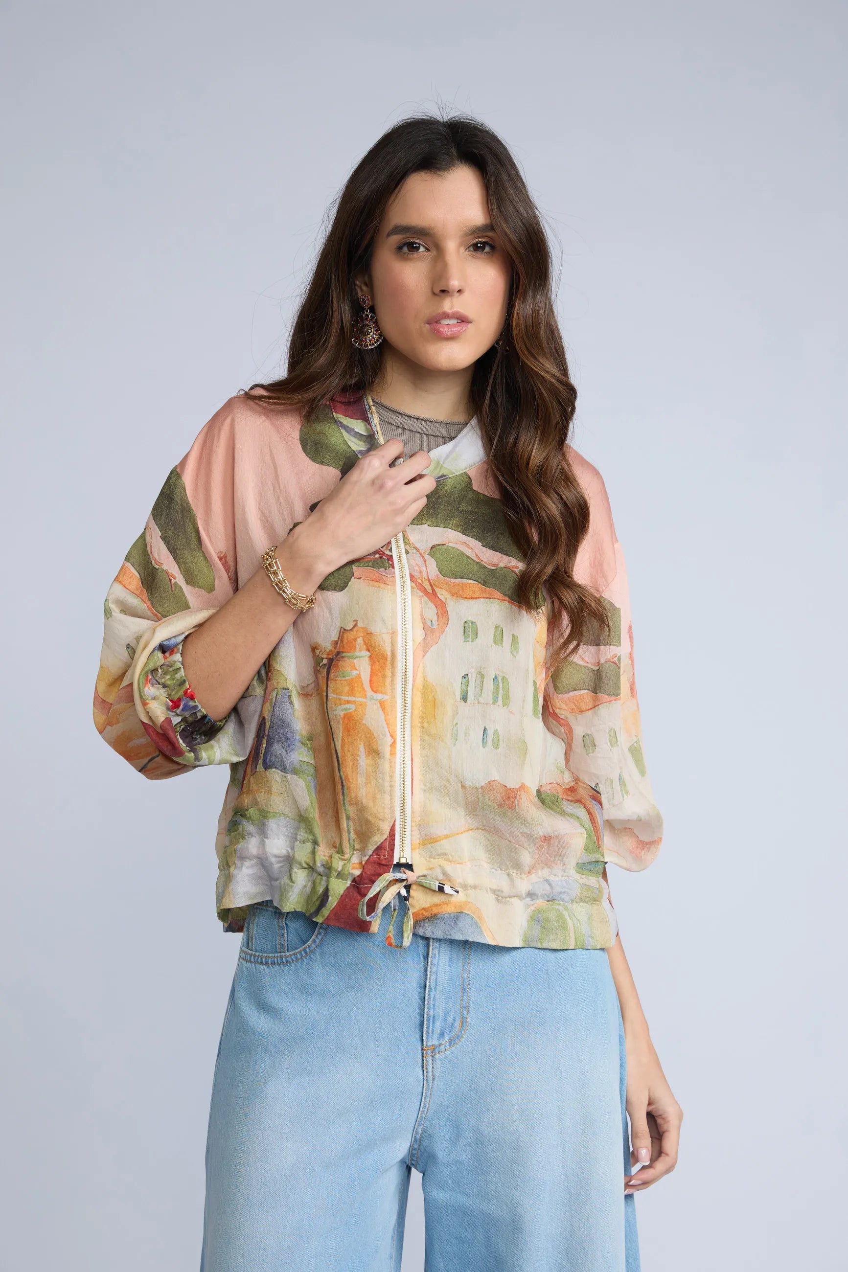 Bomber Transparente Estampada