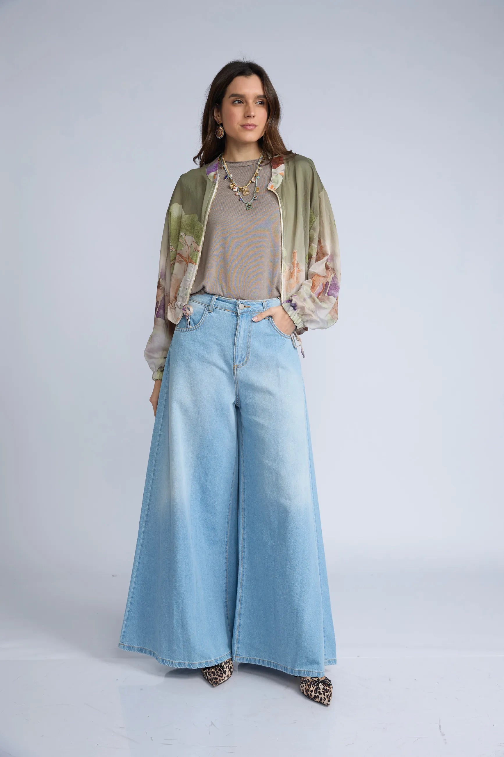 Bomber Transparente Estampada