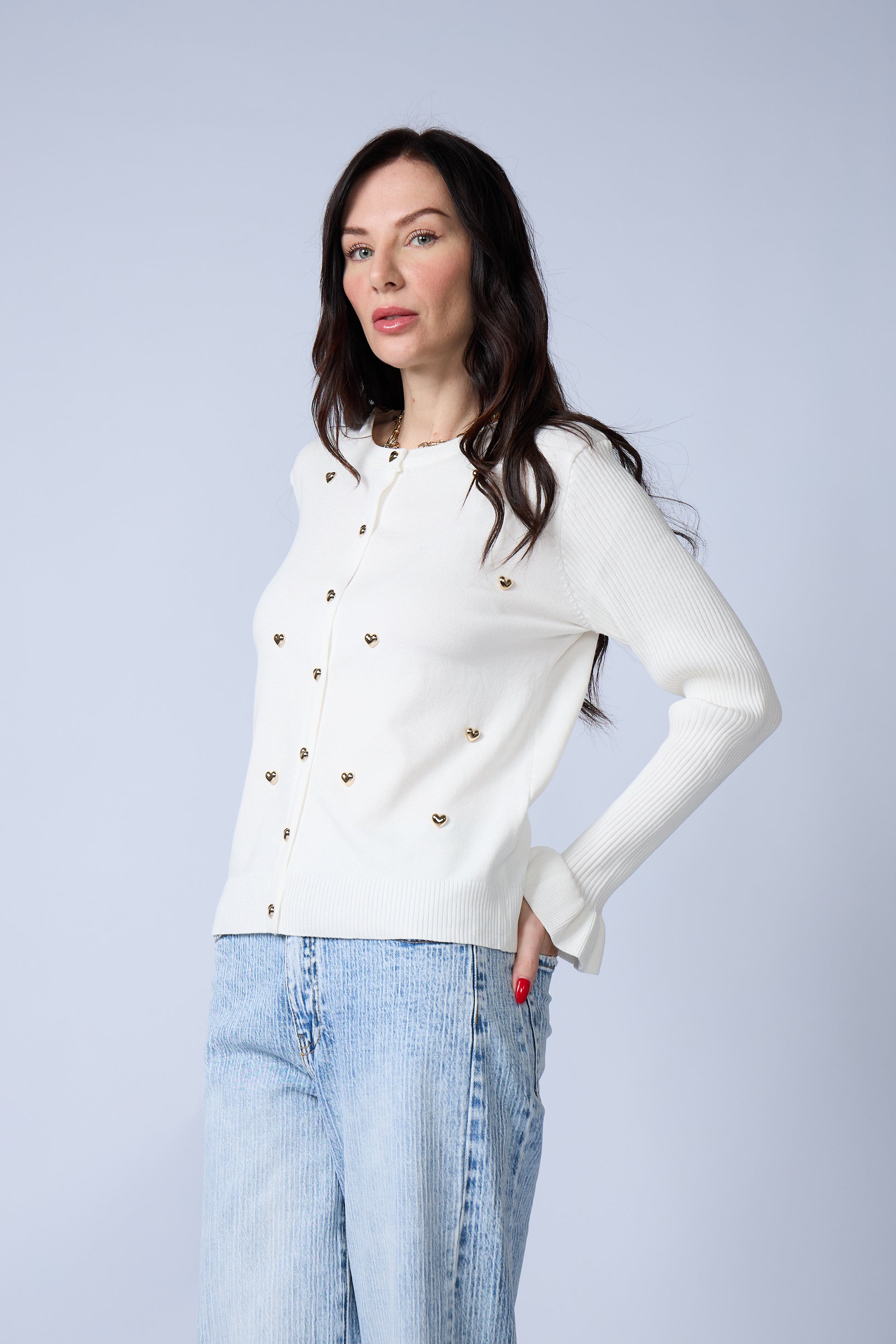 Cardigan Corazones Acanaladas