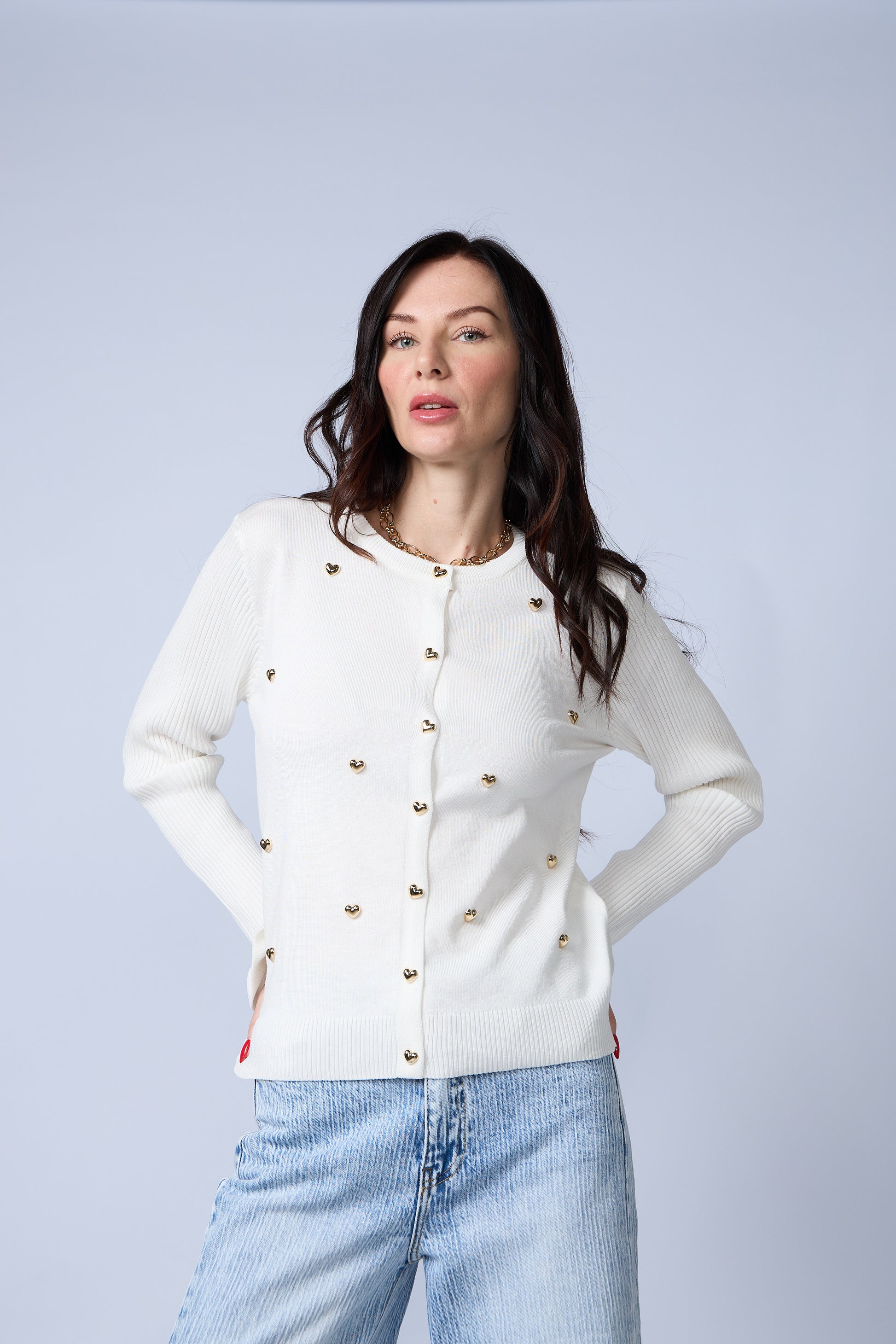 Cardigan Corazones Acanaladas
