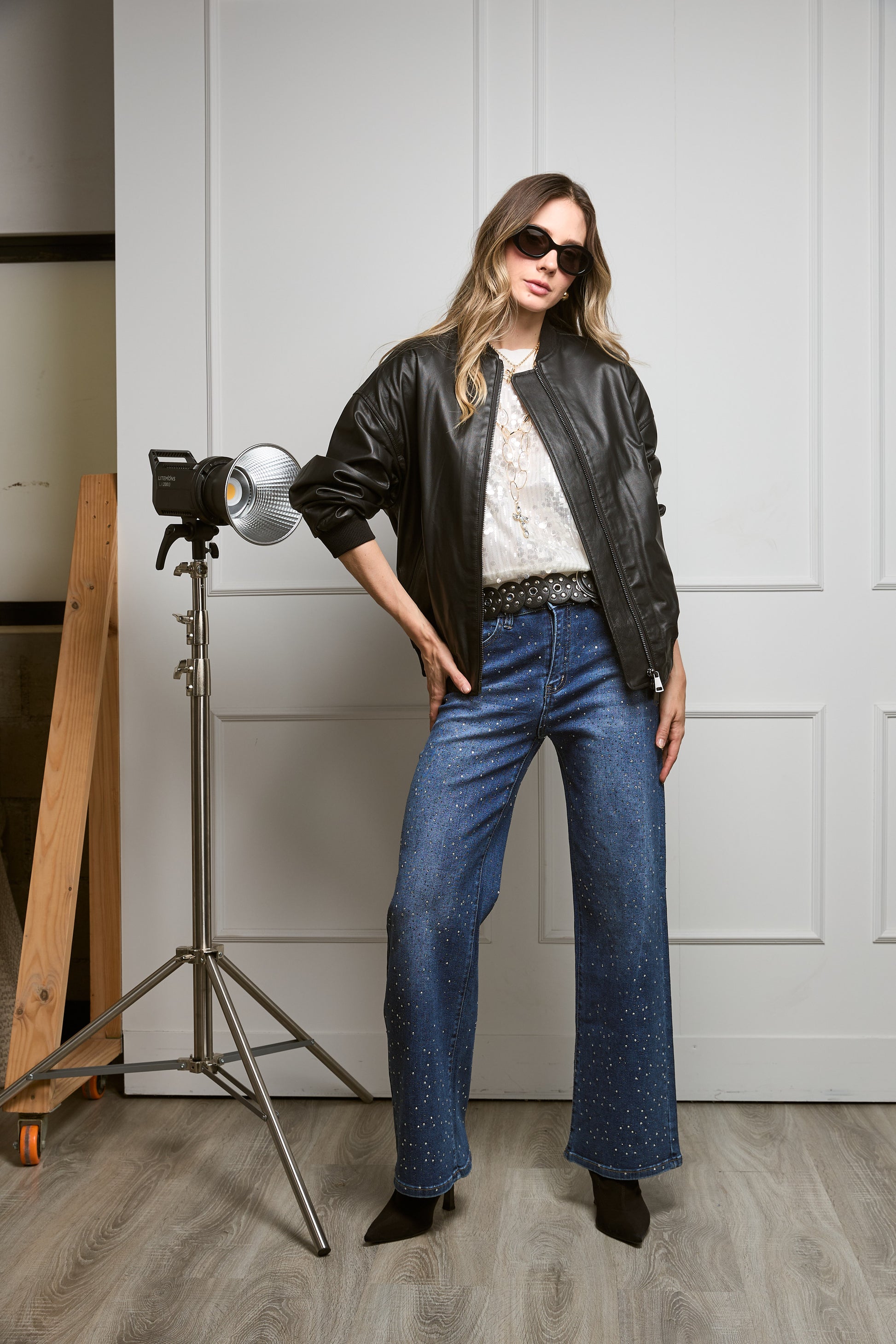 Casaca Bomber Cuero Oversize
