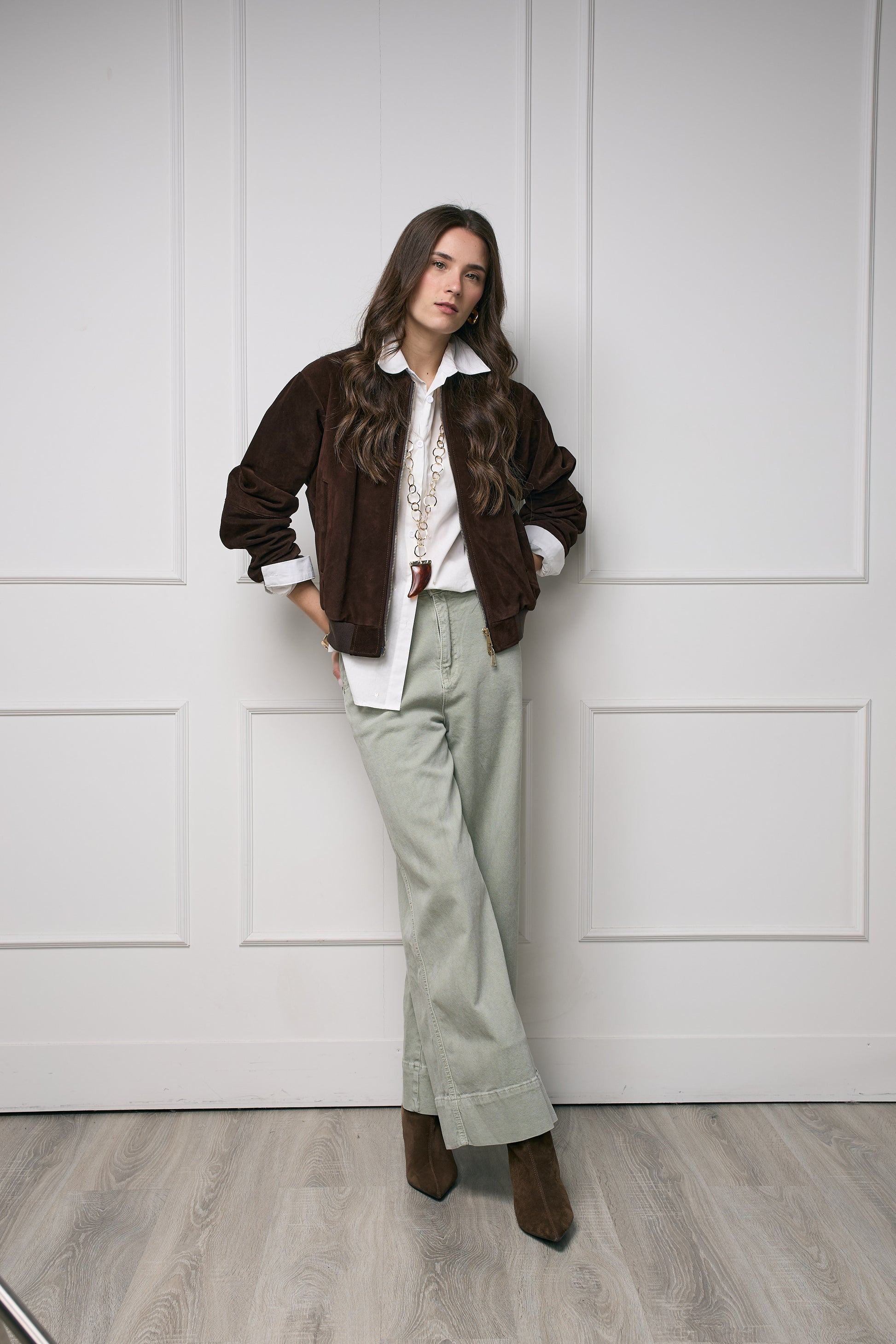 Casaca Bomber Gamuza