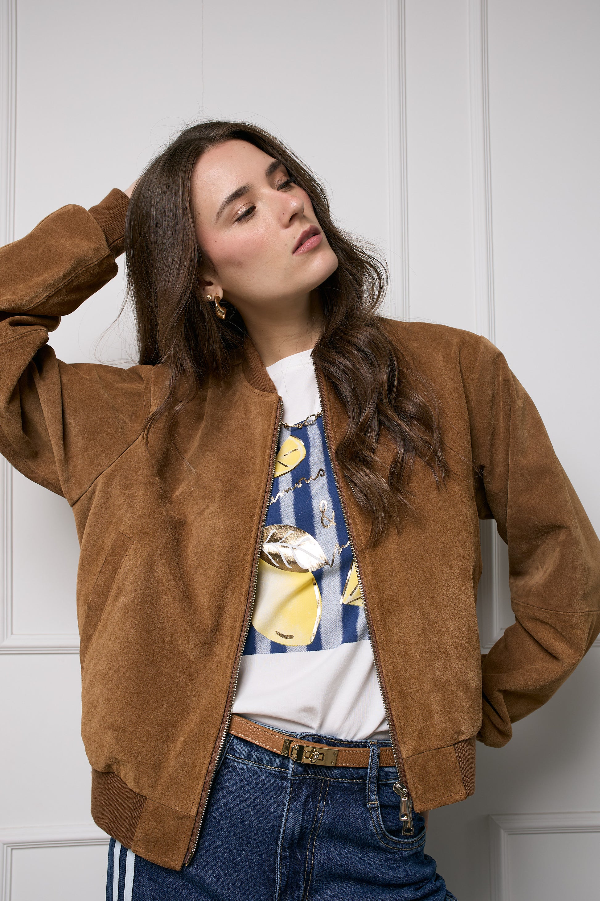 Casaca Bomber Gamuza