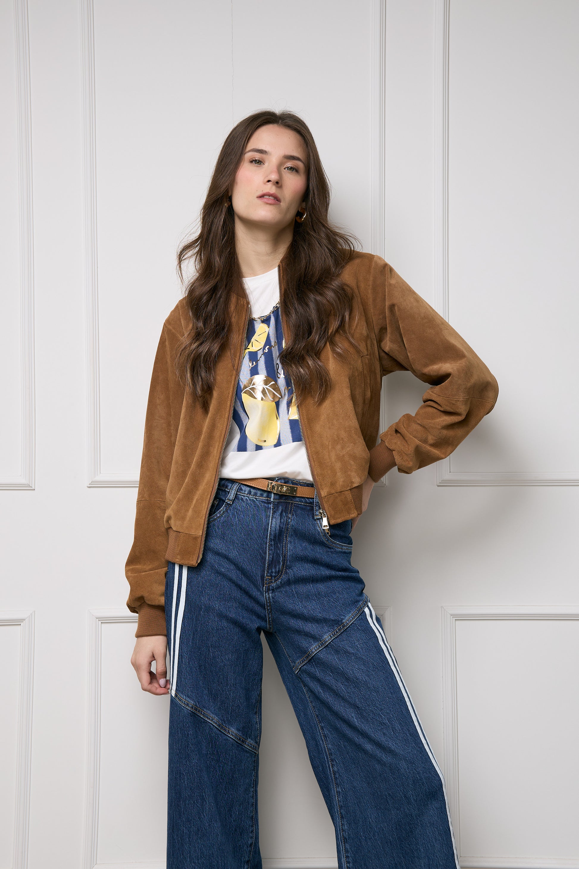 Casaca Bomber Gamuza