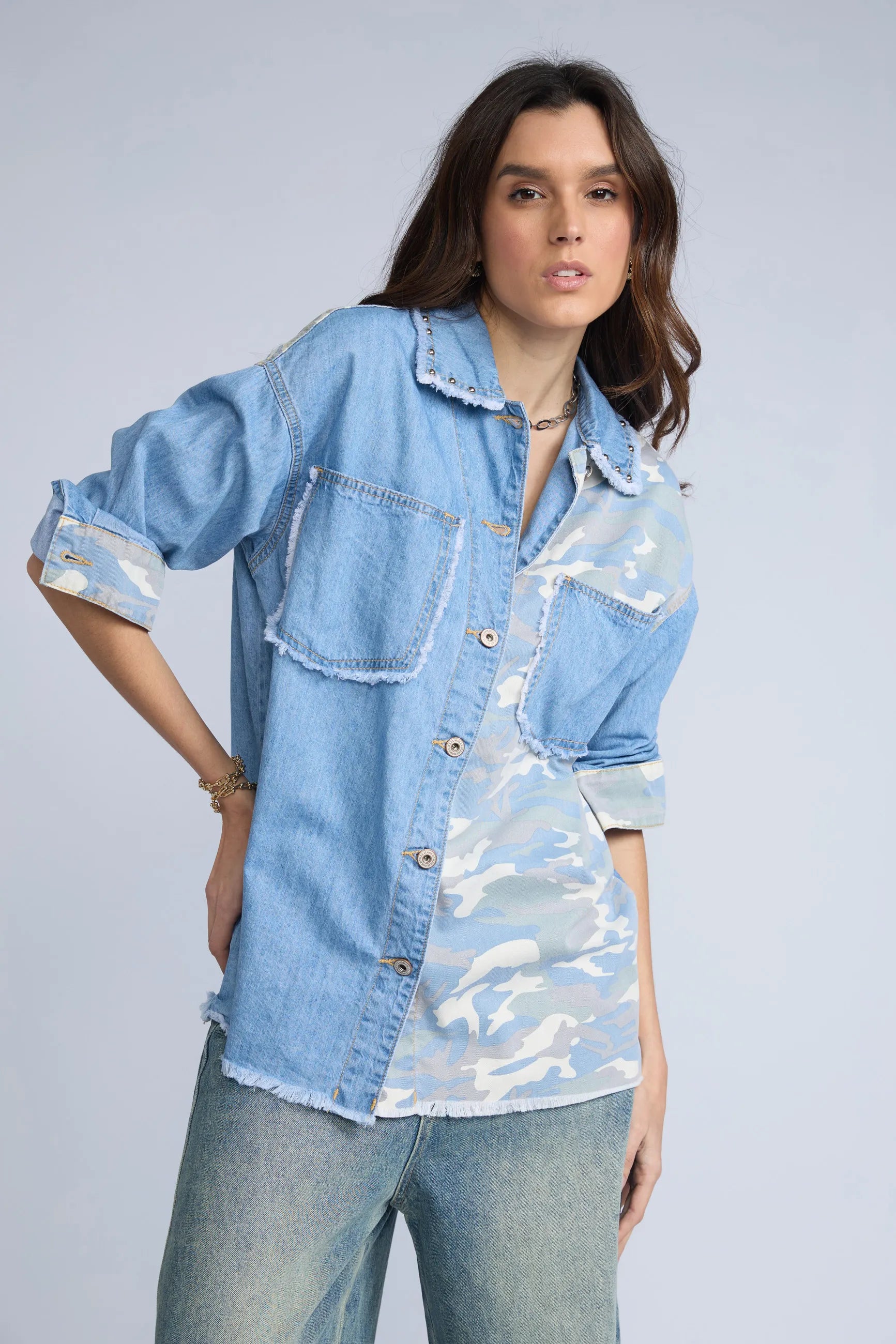 Casaca Denim Camuflada