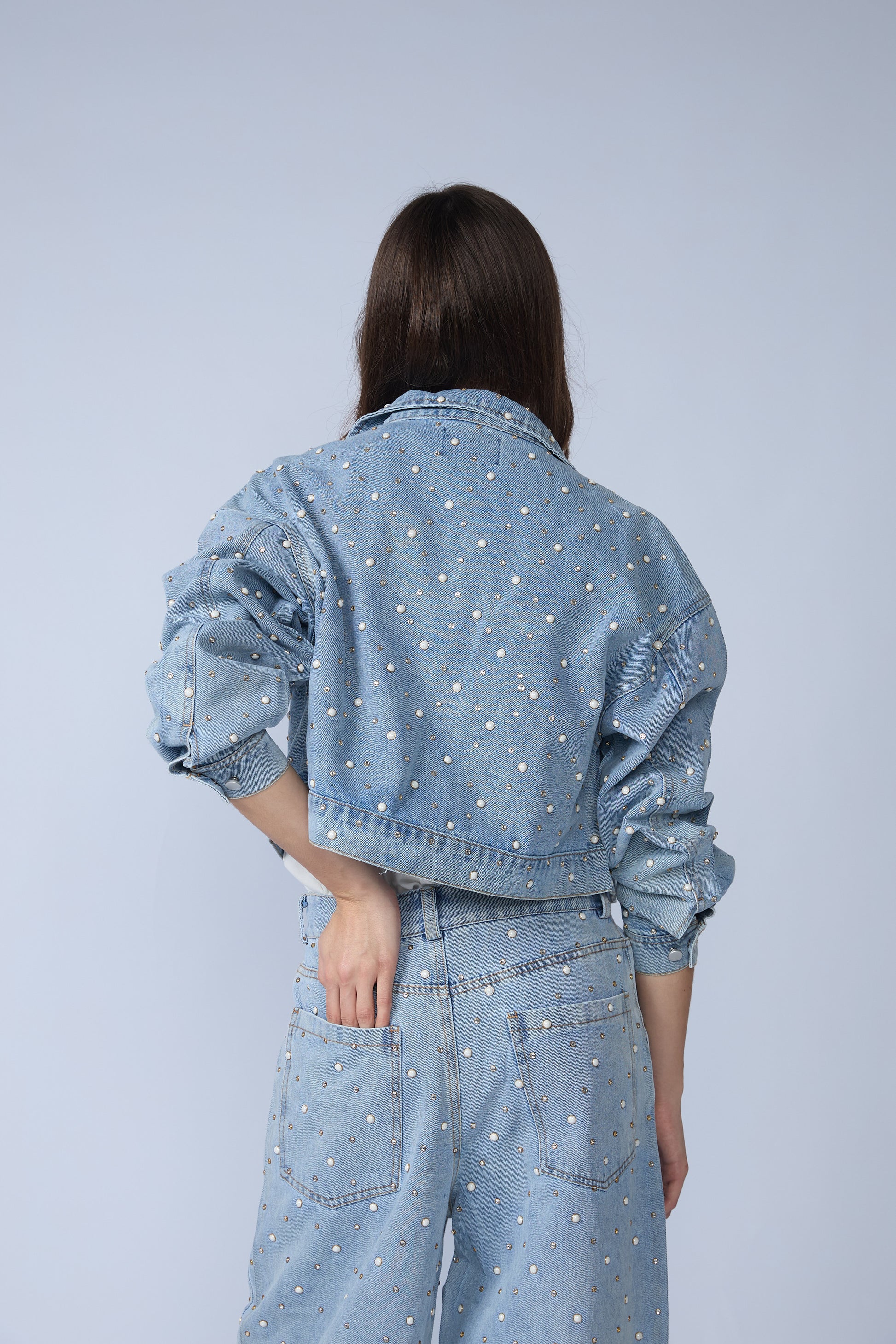 Casaca Denim Perlas