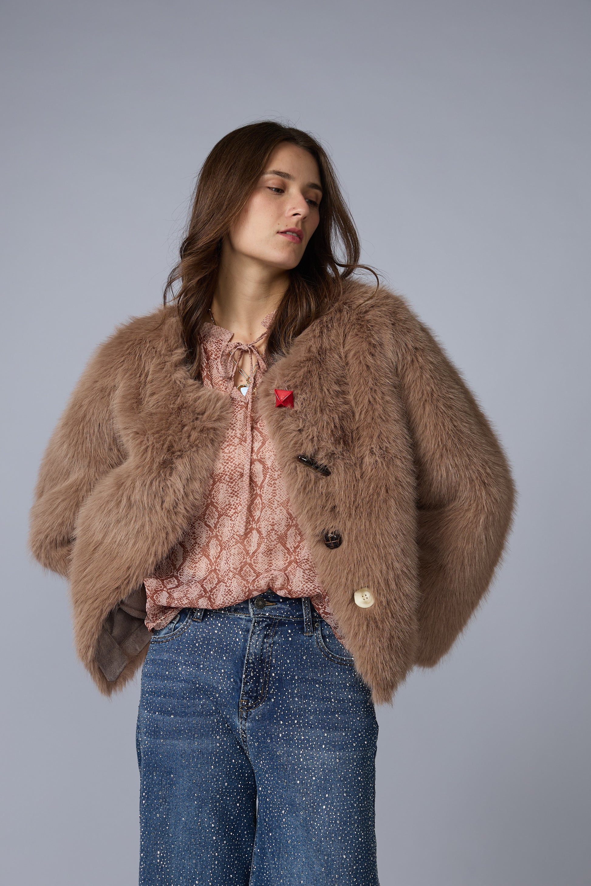 Casaca Fur Botones Desigual