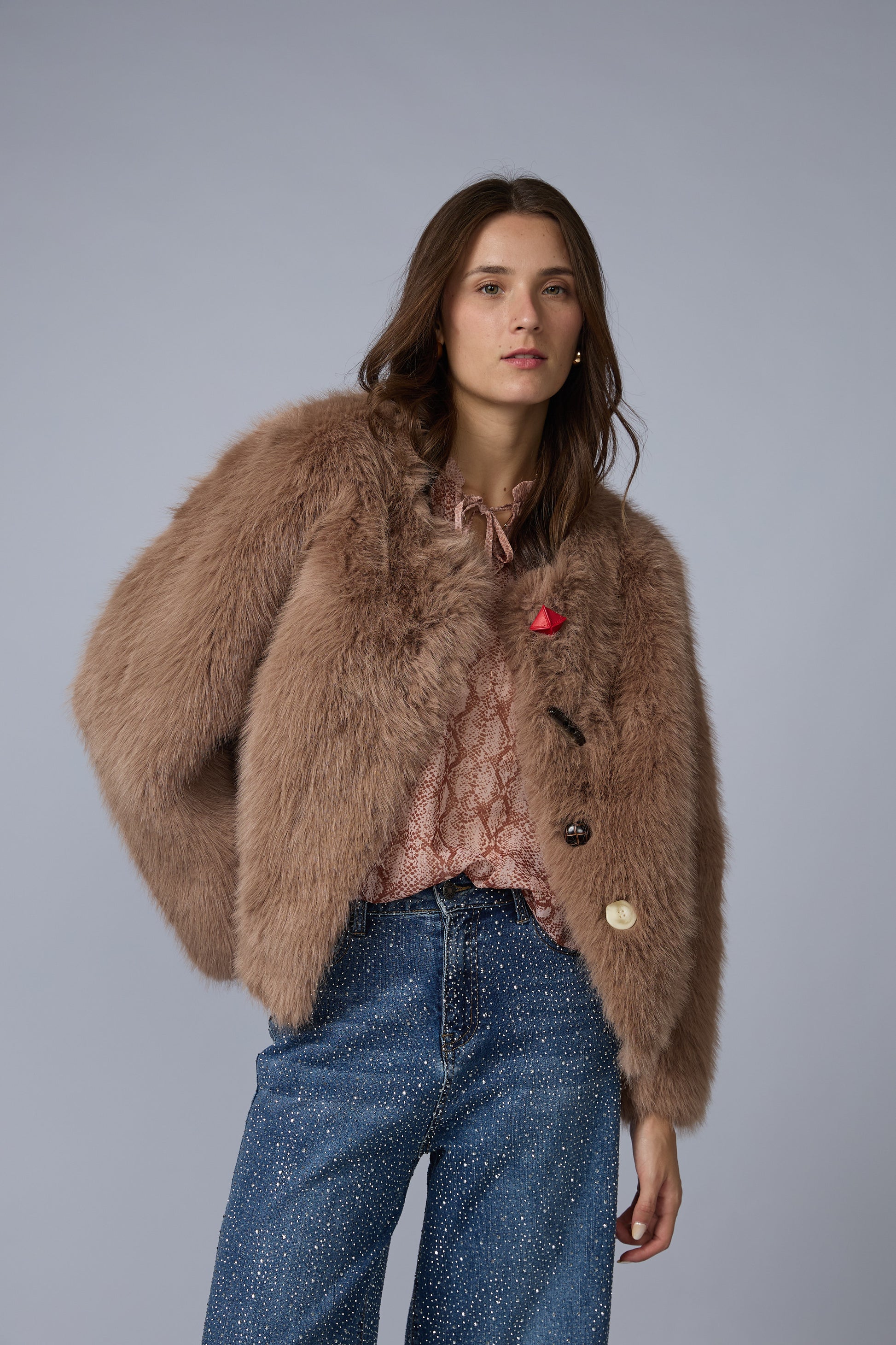 Casaca Fur Botones Desigual