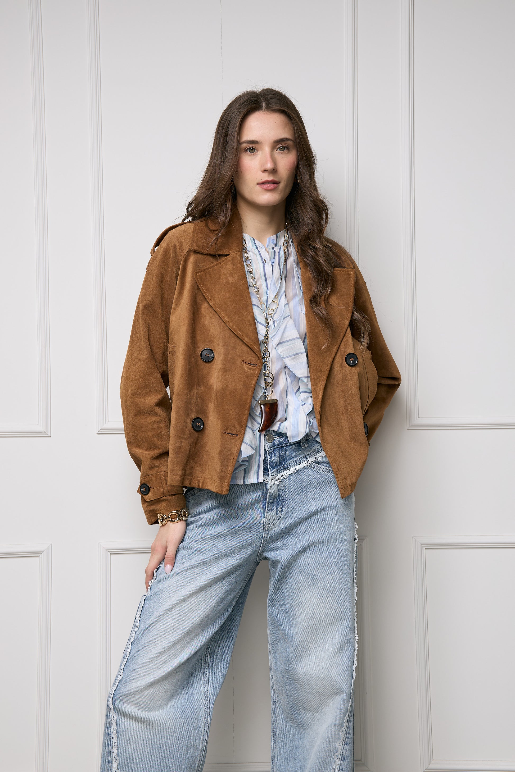 Casaca Trench Gamuza