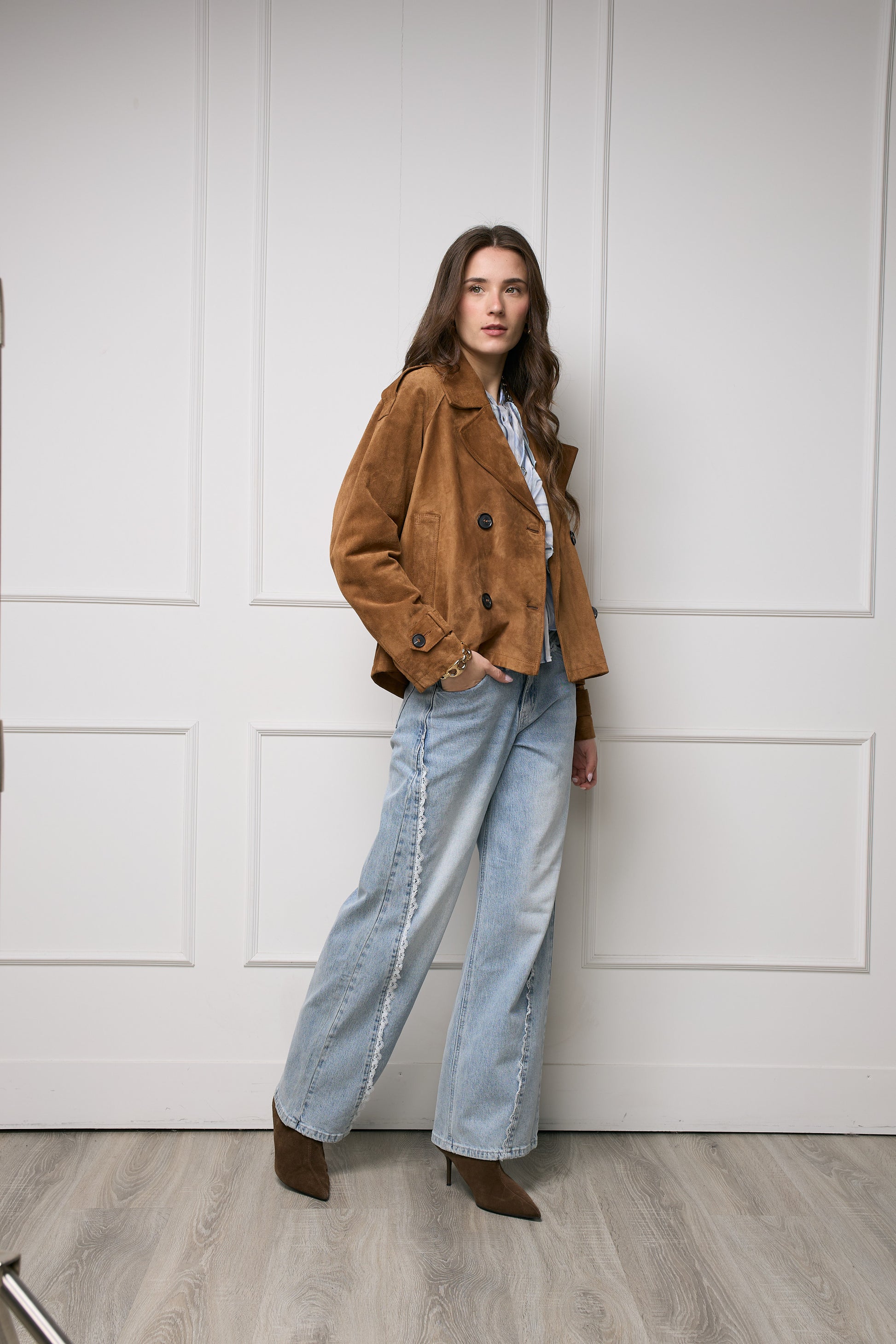 Casaca Trench Gamuza