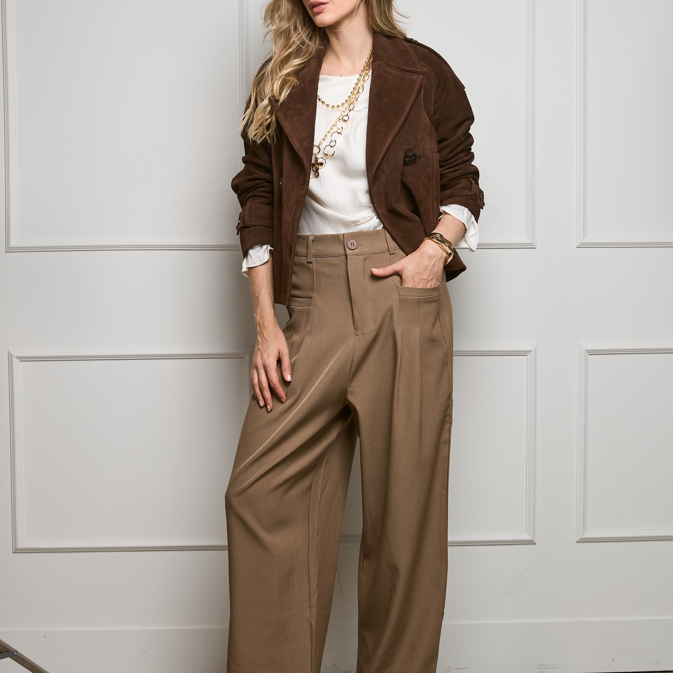 Casaca Trench Gamuza