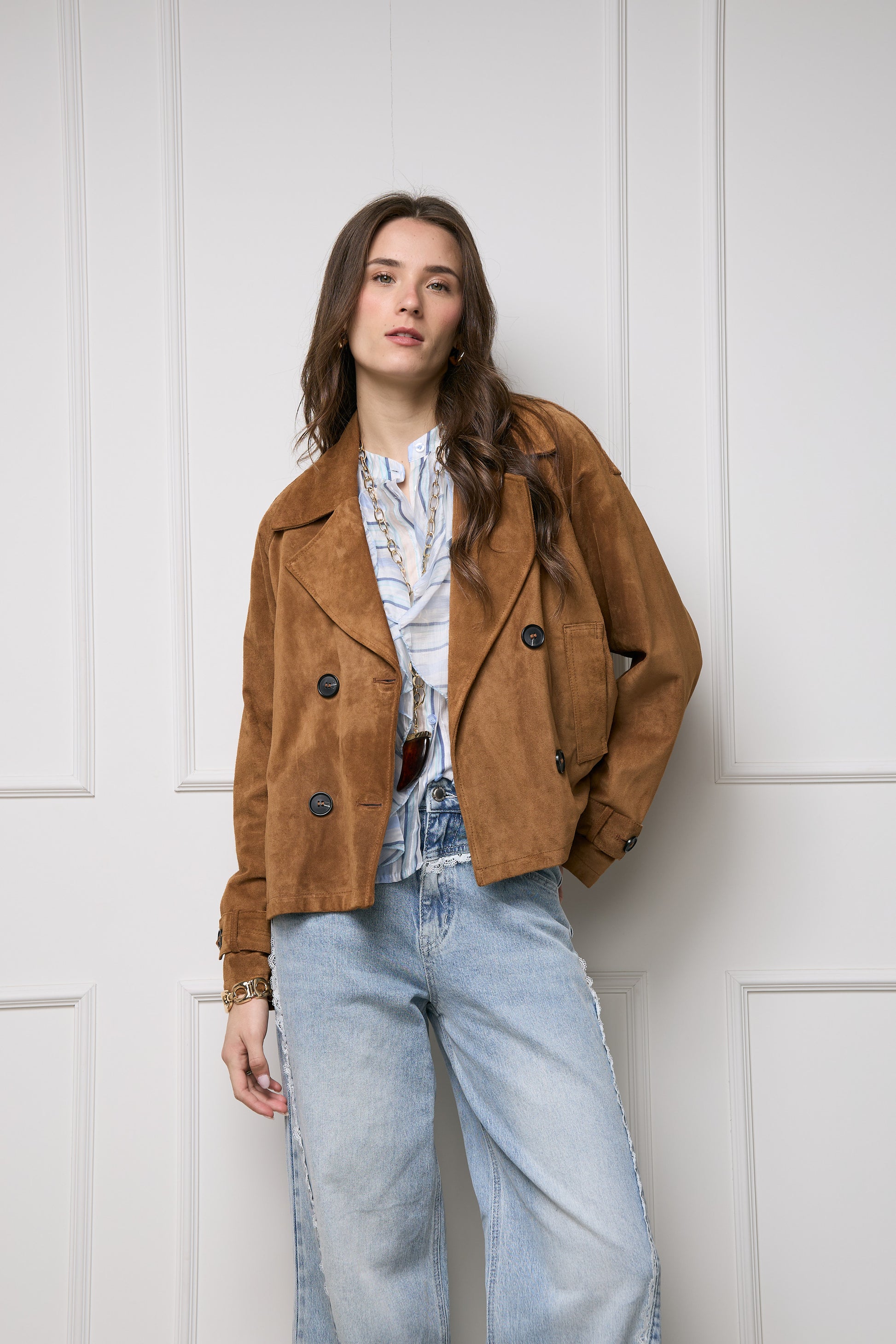 Casaca Trench Gamuza