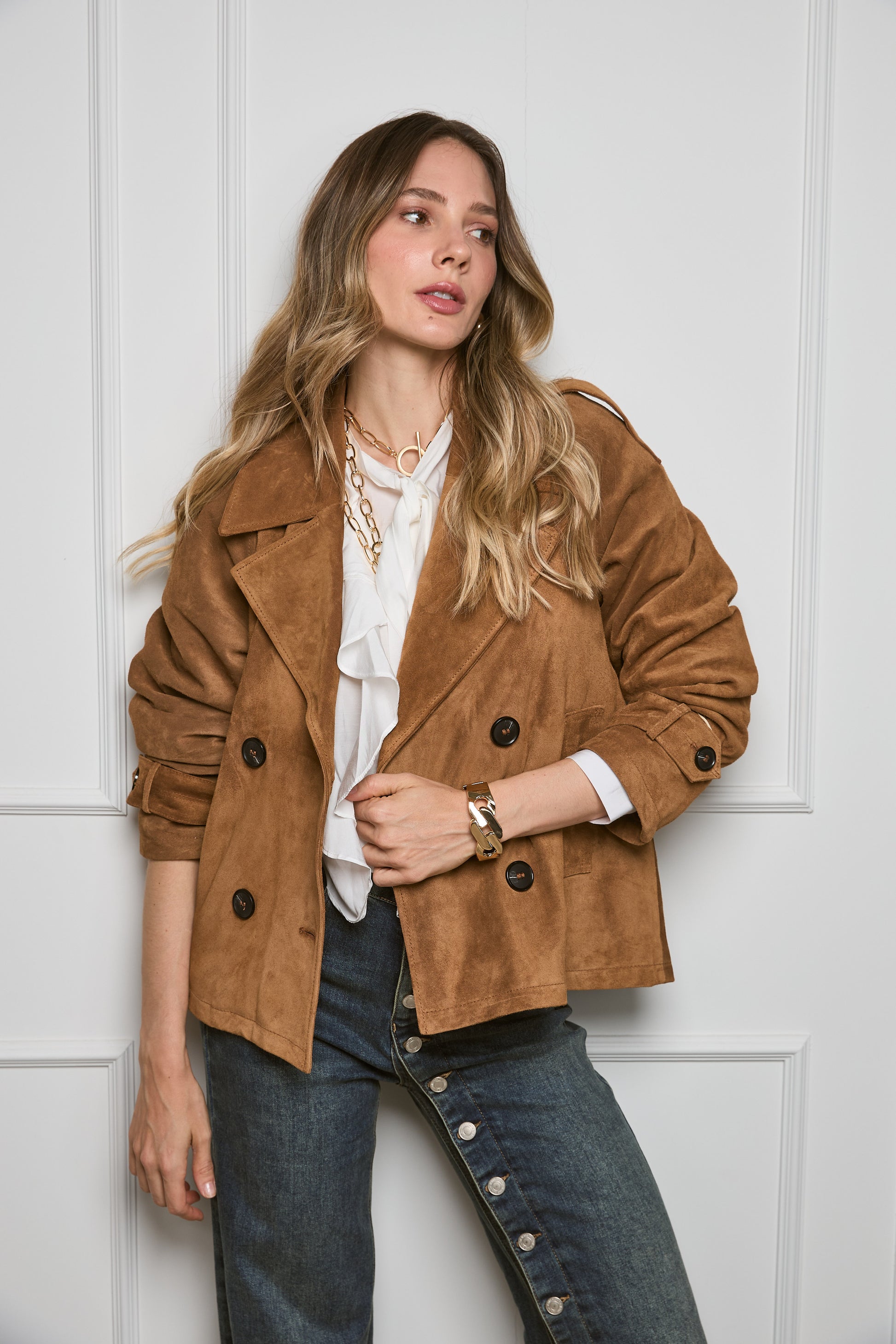 Casaca Trench Gamuza