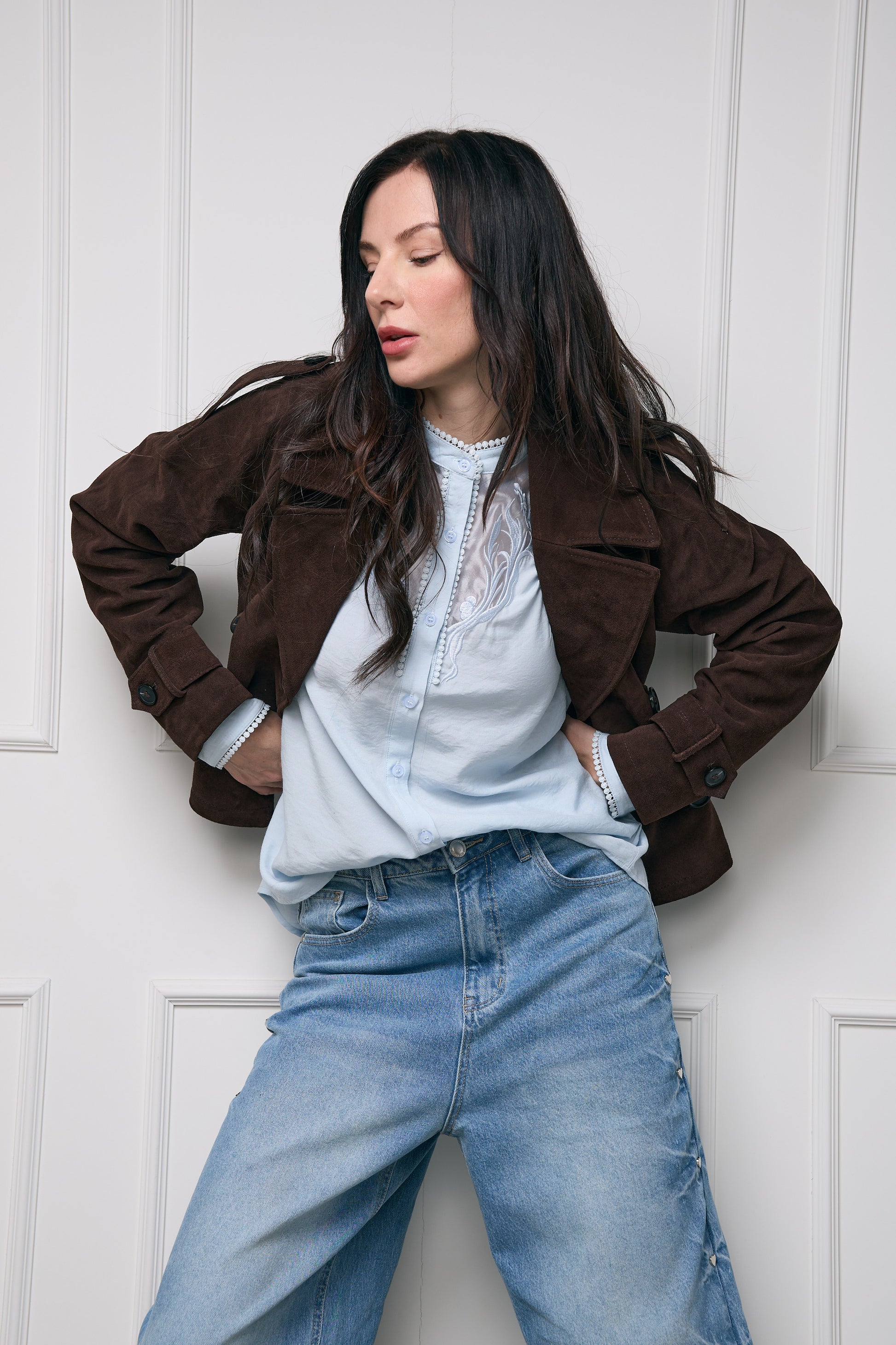 Casaca Trench Gamuza