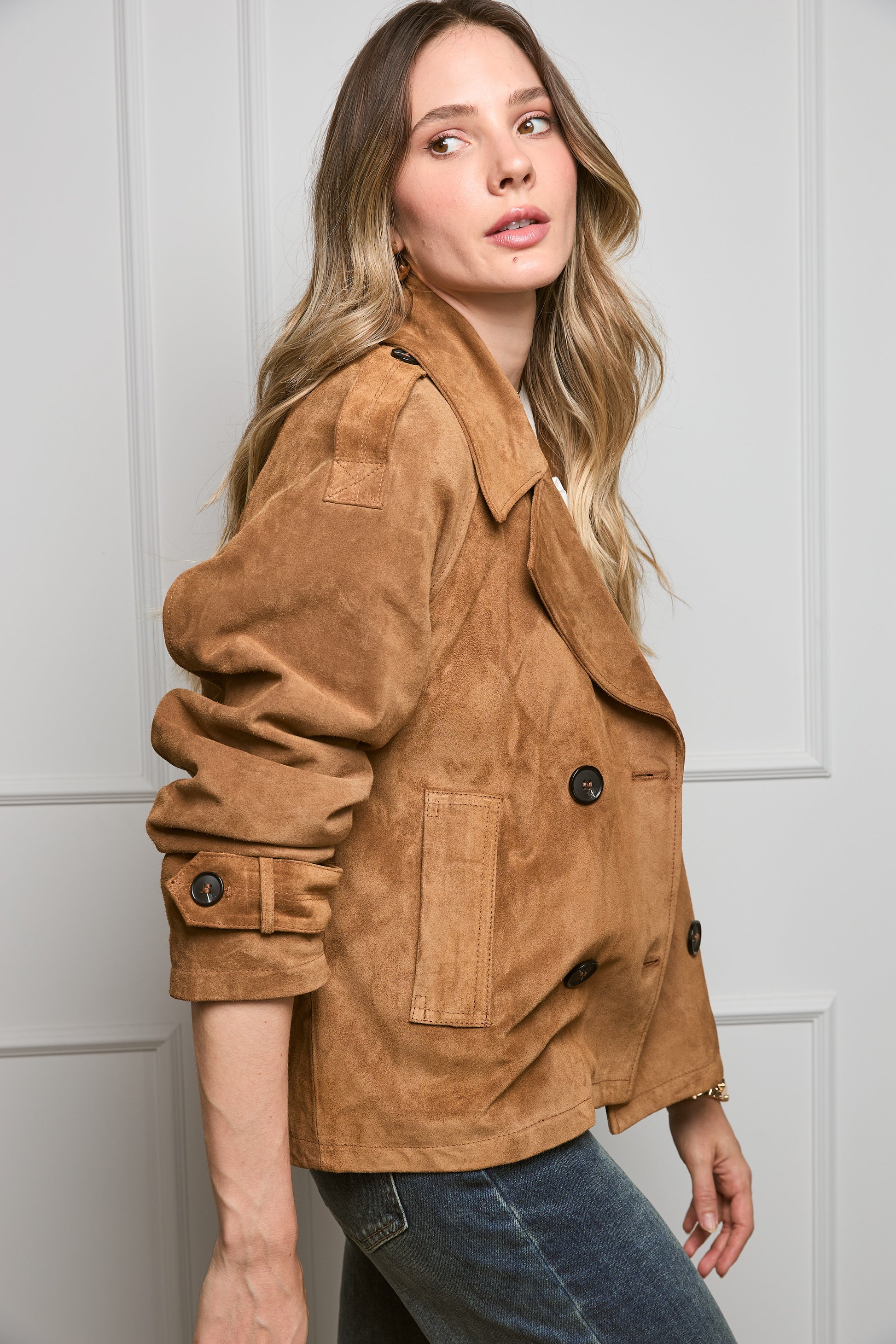 Casaca Trench Gamuza