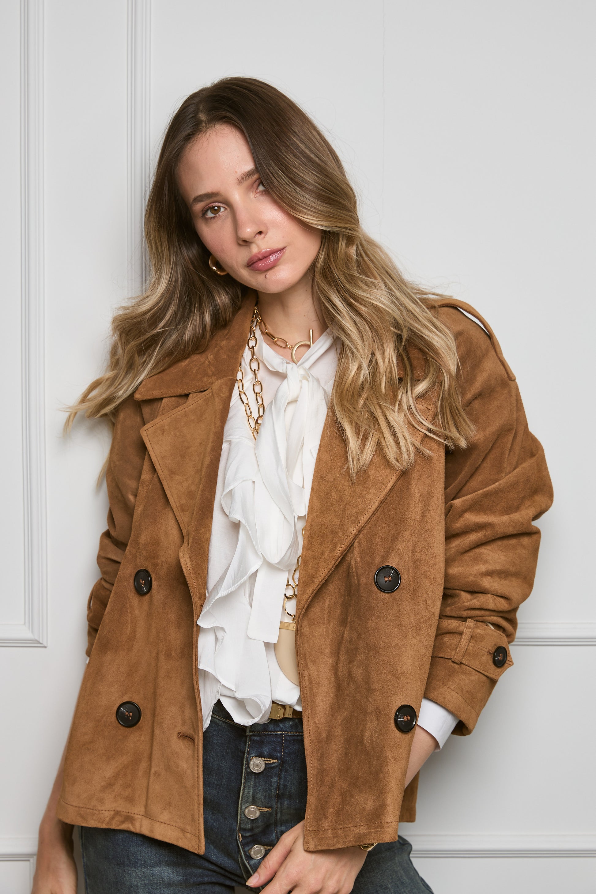 Casaca Trench Gamuza