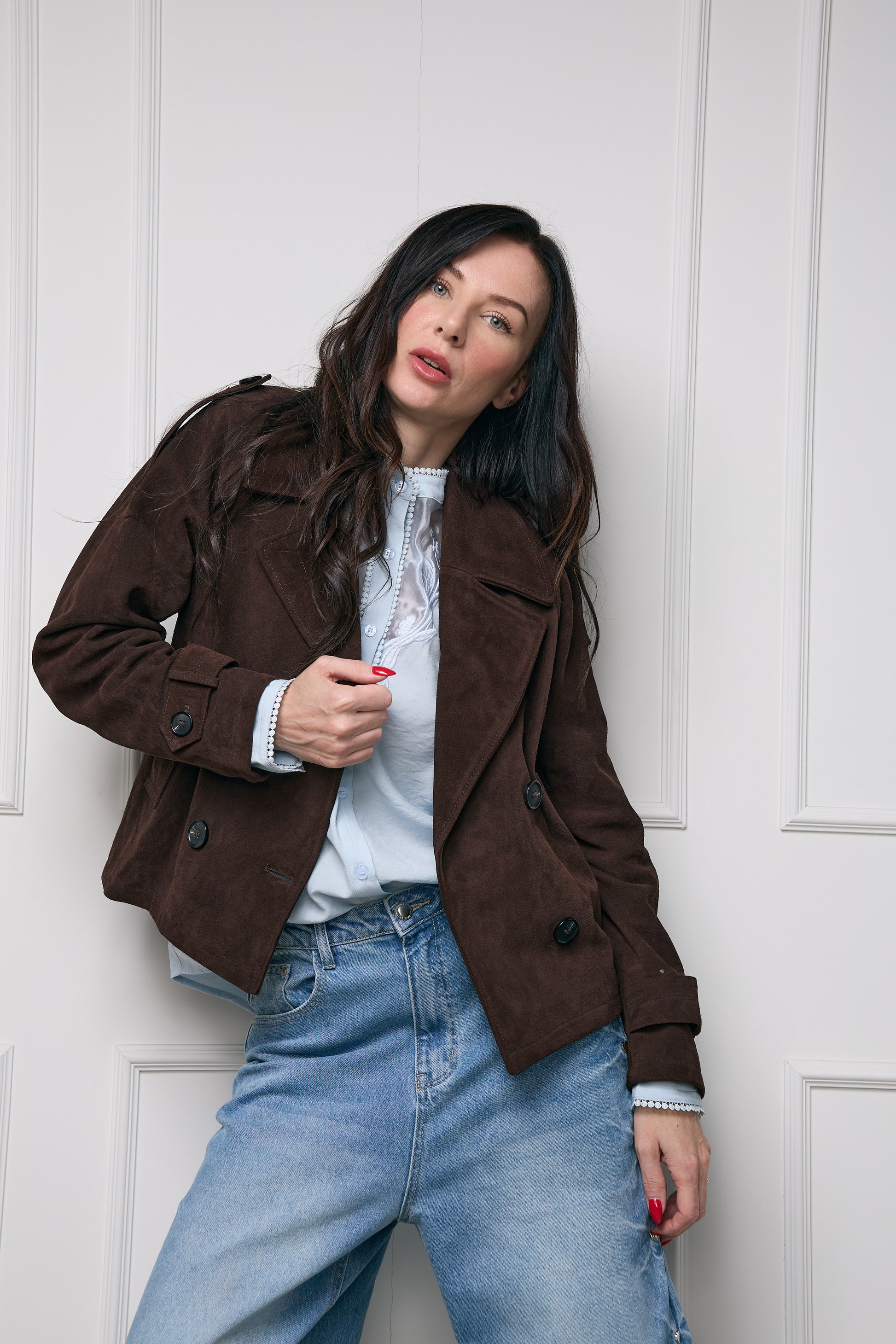Casaca Trench Gamuza