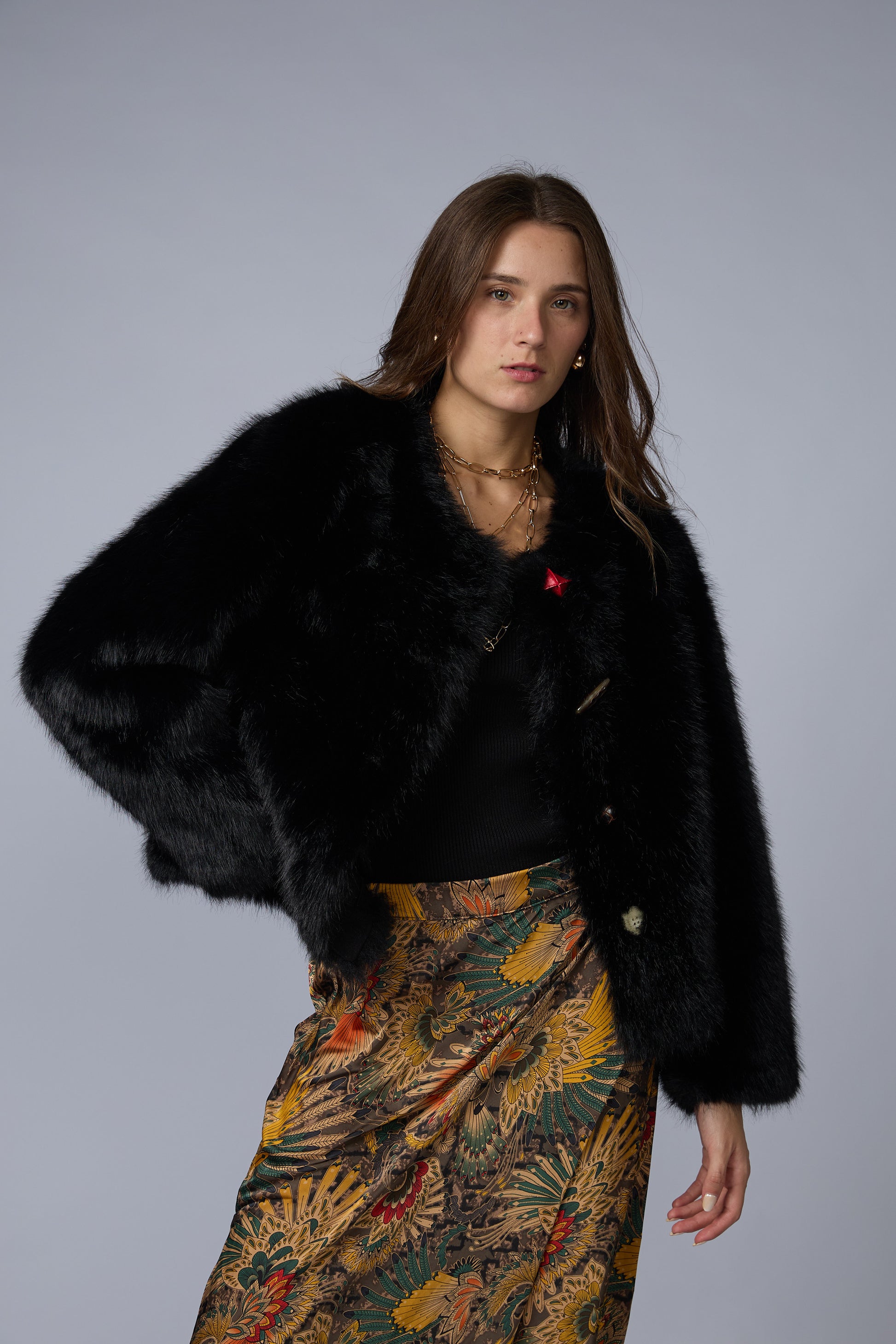 Casaca Fur Botones Desigual